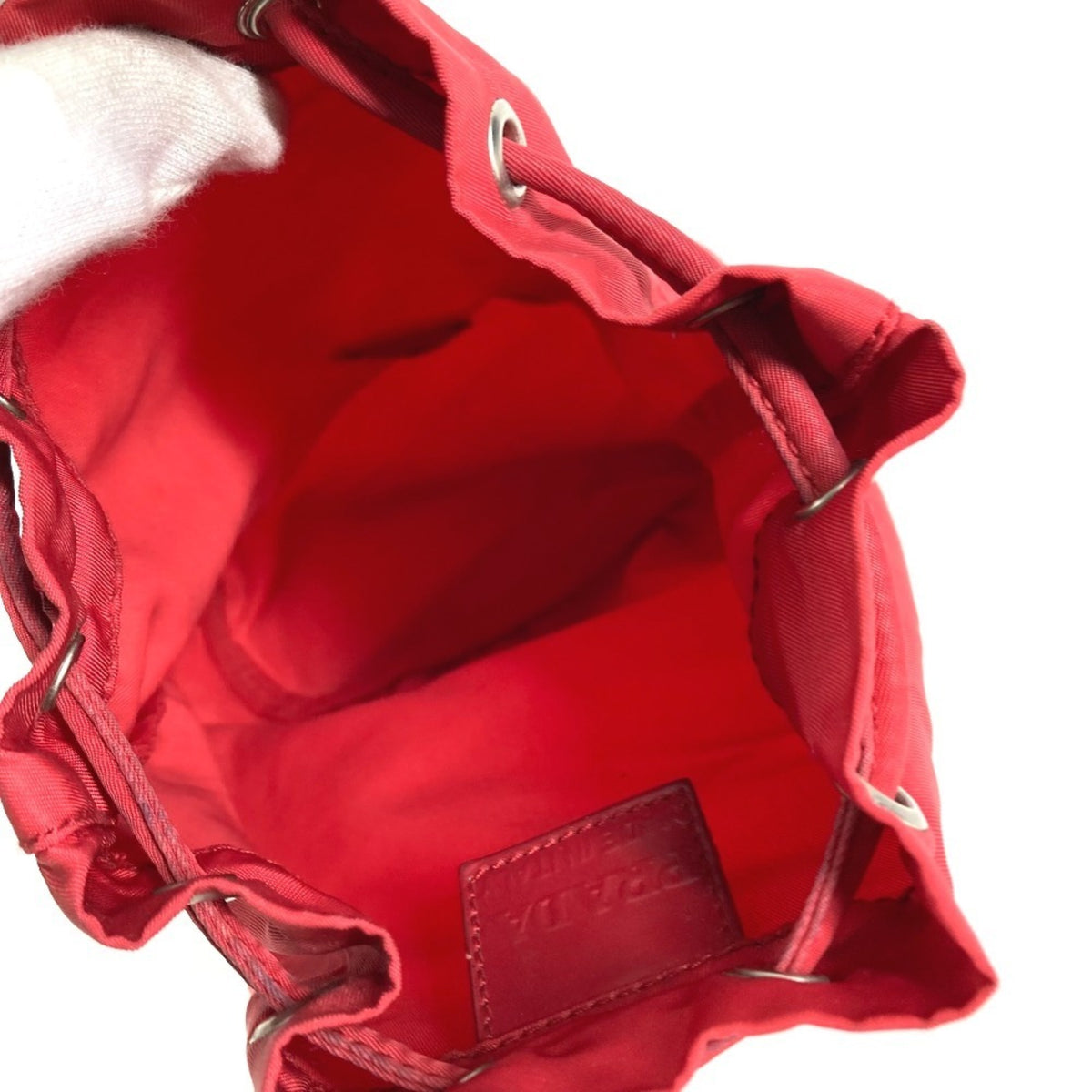 Prada Red Color Nylon Handbag Pouch (Pre-Owned)