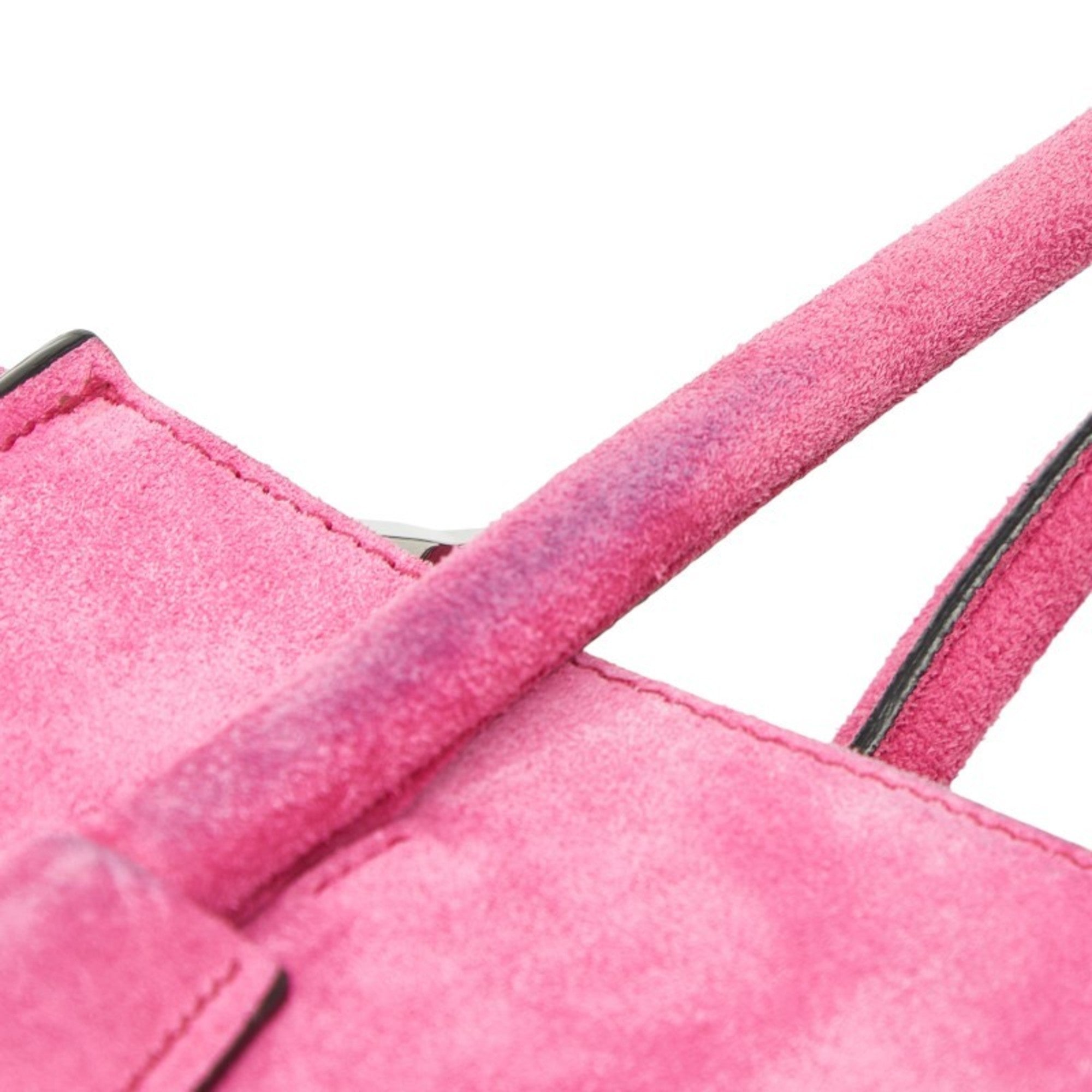 Prada Pink Suede Handbag Shoulder Bag (Pre-Owned)