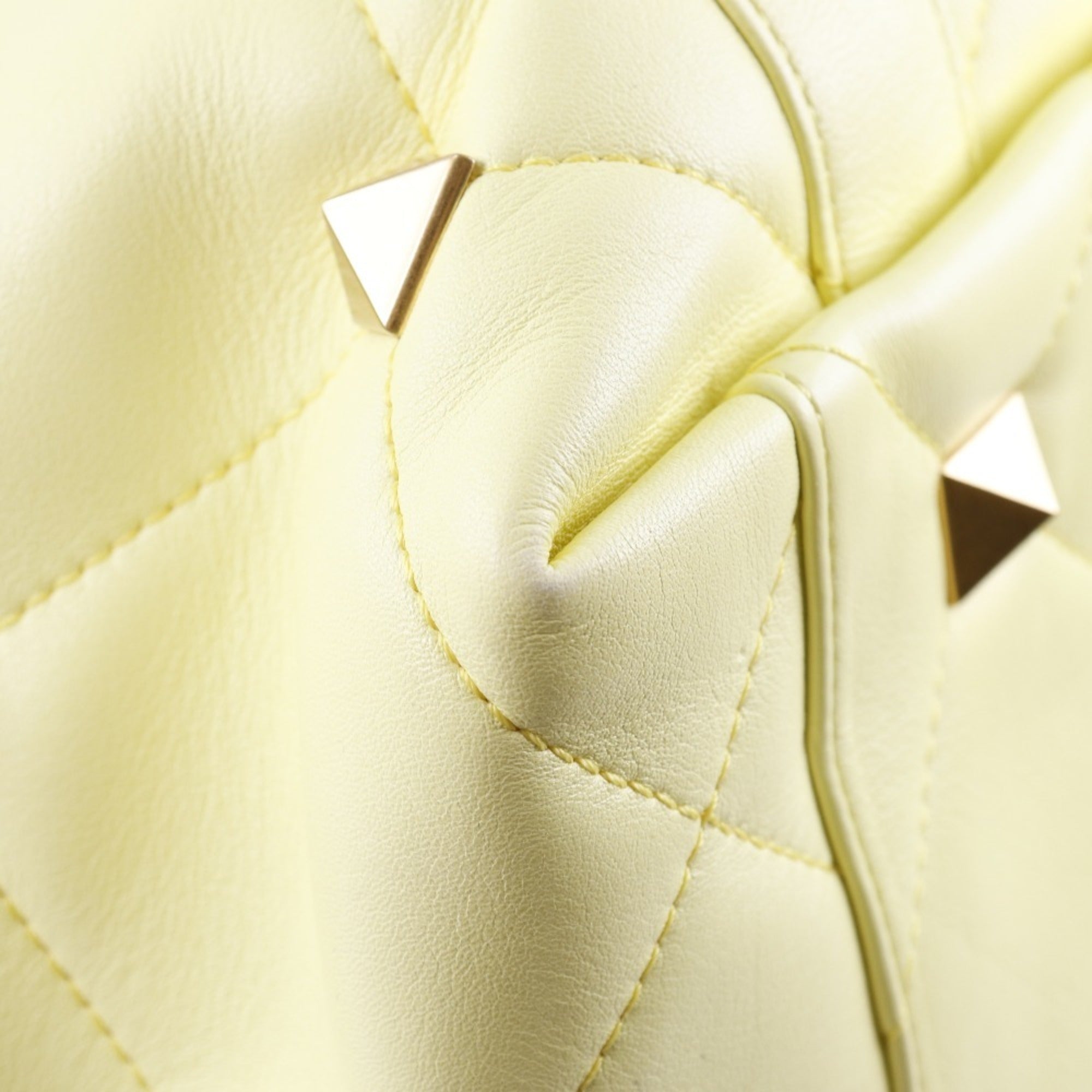 Valentino Gold Yellow Leather Tote Bag (Pre-Owned)
