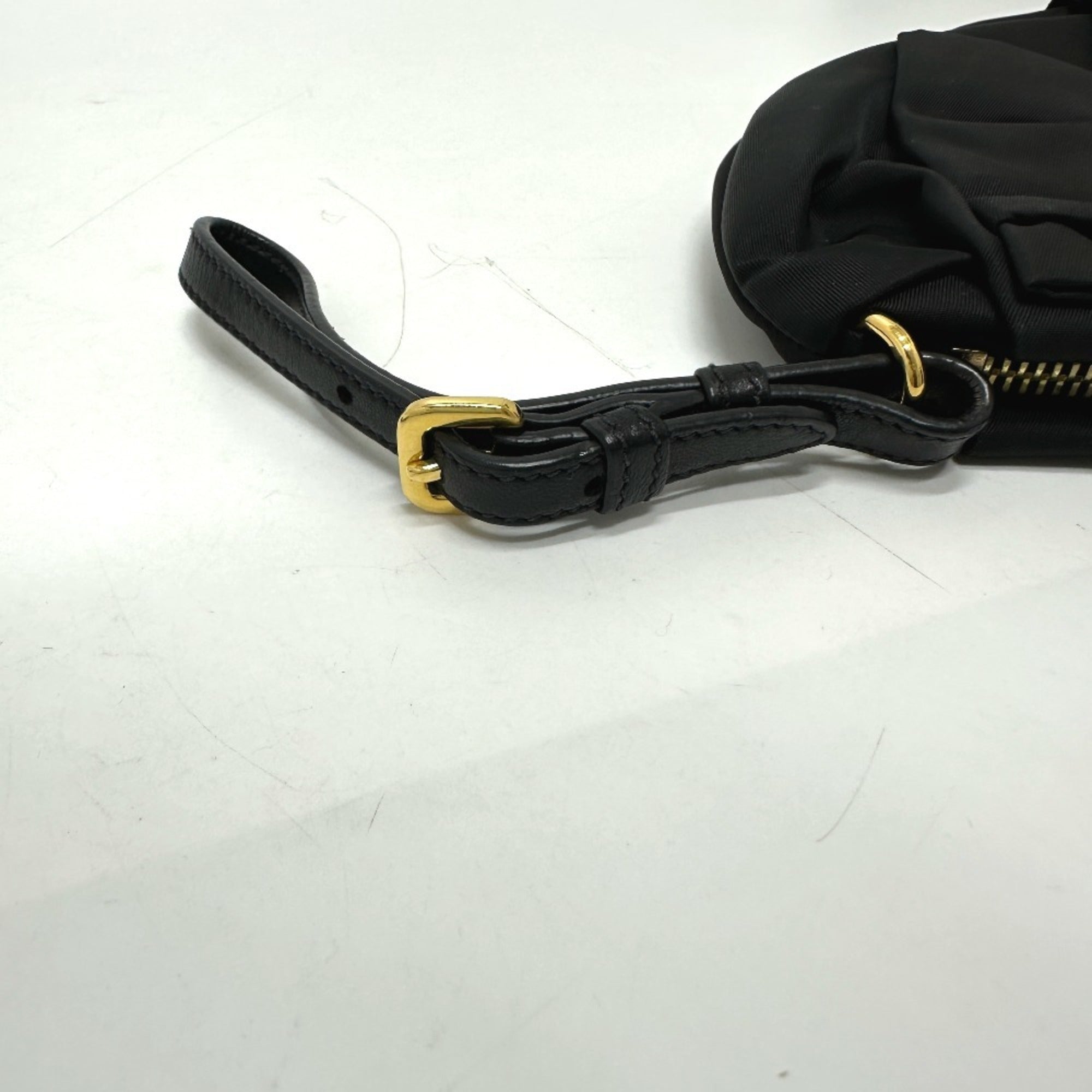 Prada Black Leather Nylon Pouch (Pre-Owned)