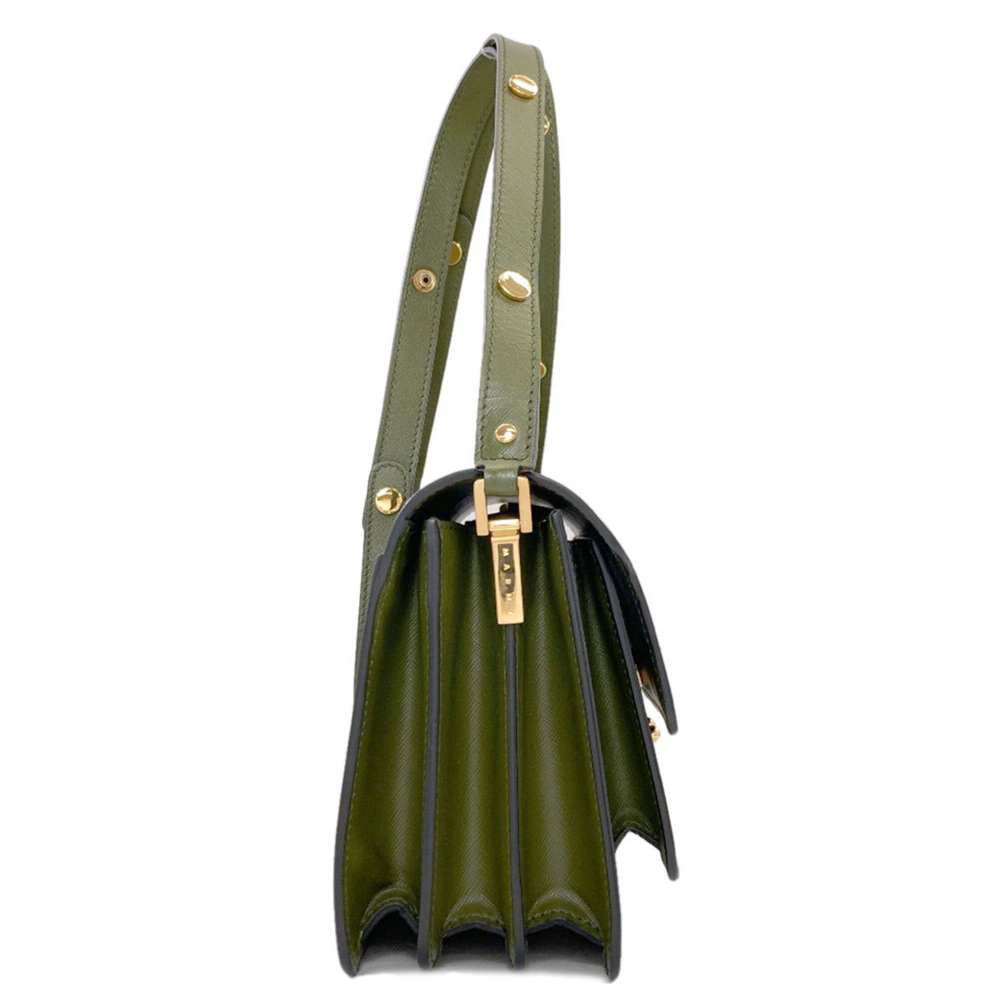 Marni Khaki Leather Shoulder Bag (Pre-Owned)