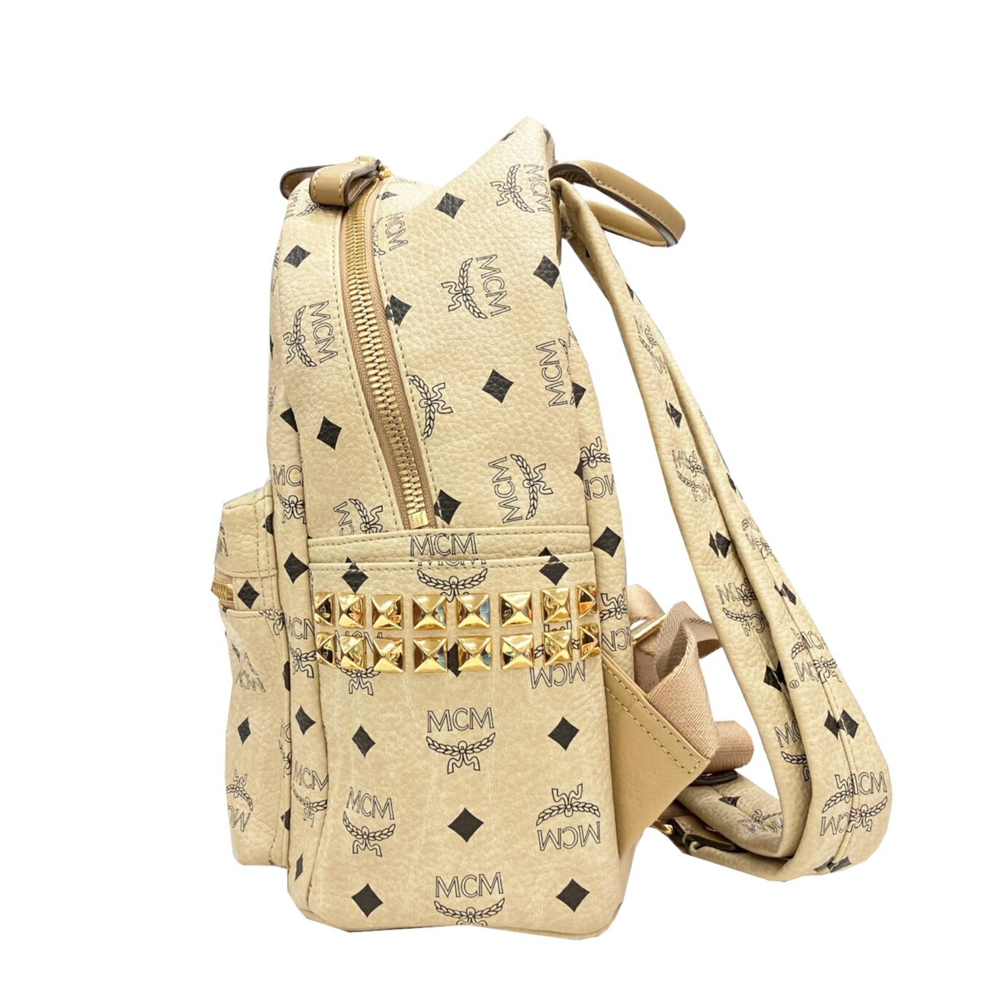 Mcm Beige Leather Backpack (Pre-Owned)