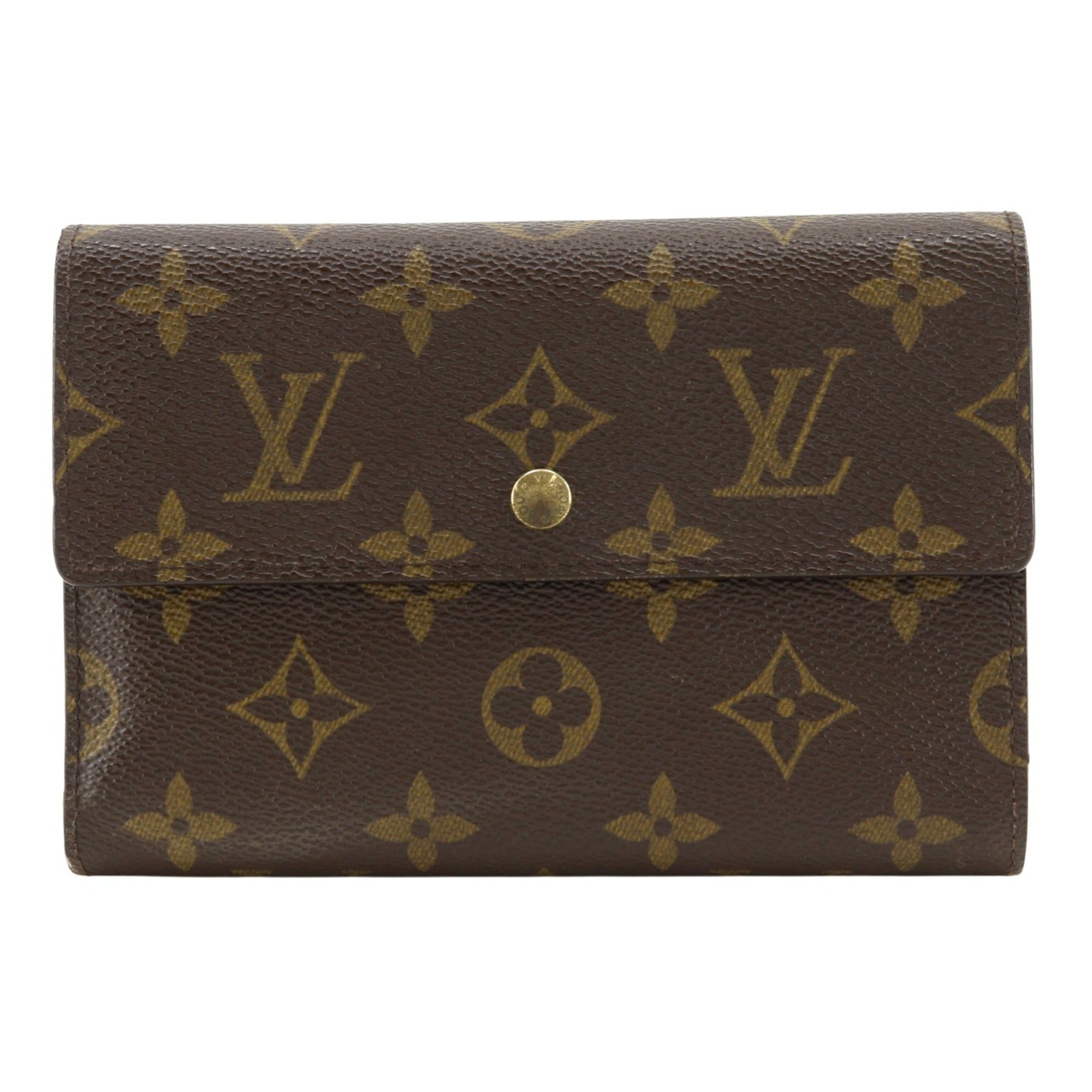 Louis Vuitton Brown Monogram Canvas Wallet (Tri-Fold) (Pre-Owned)