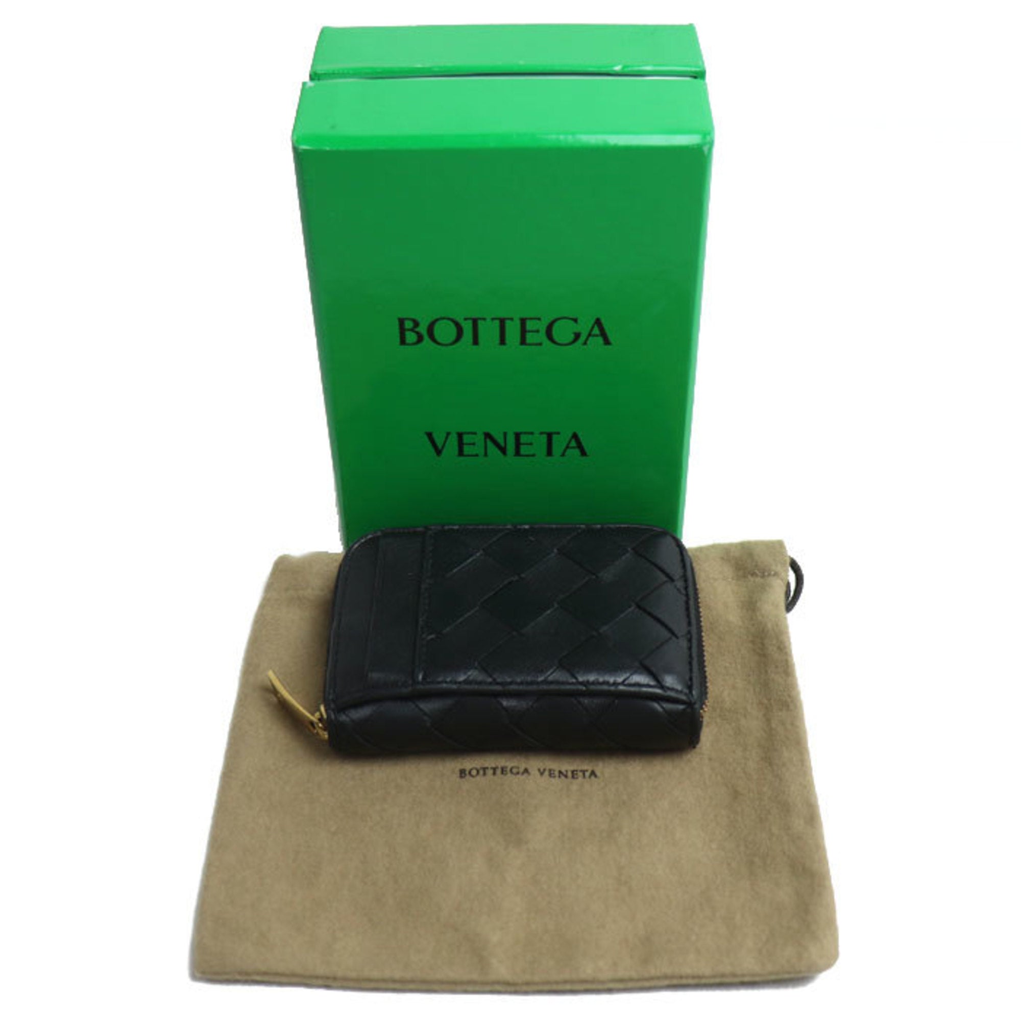 Bottega Veneta Black Leather Long Wallet (Bi-Fold) (Pre-Owned)