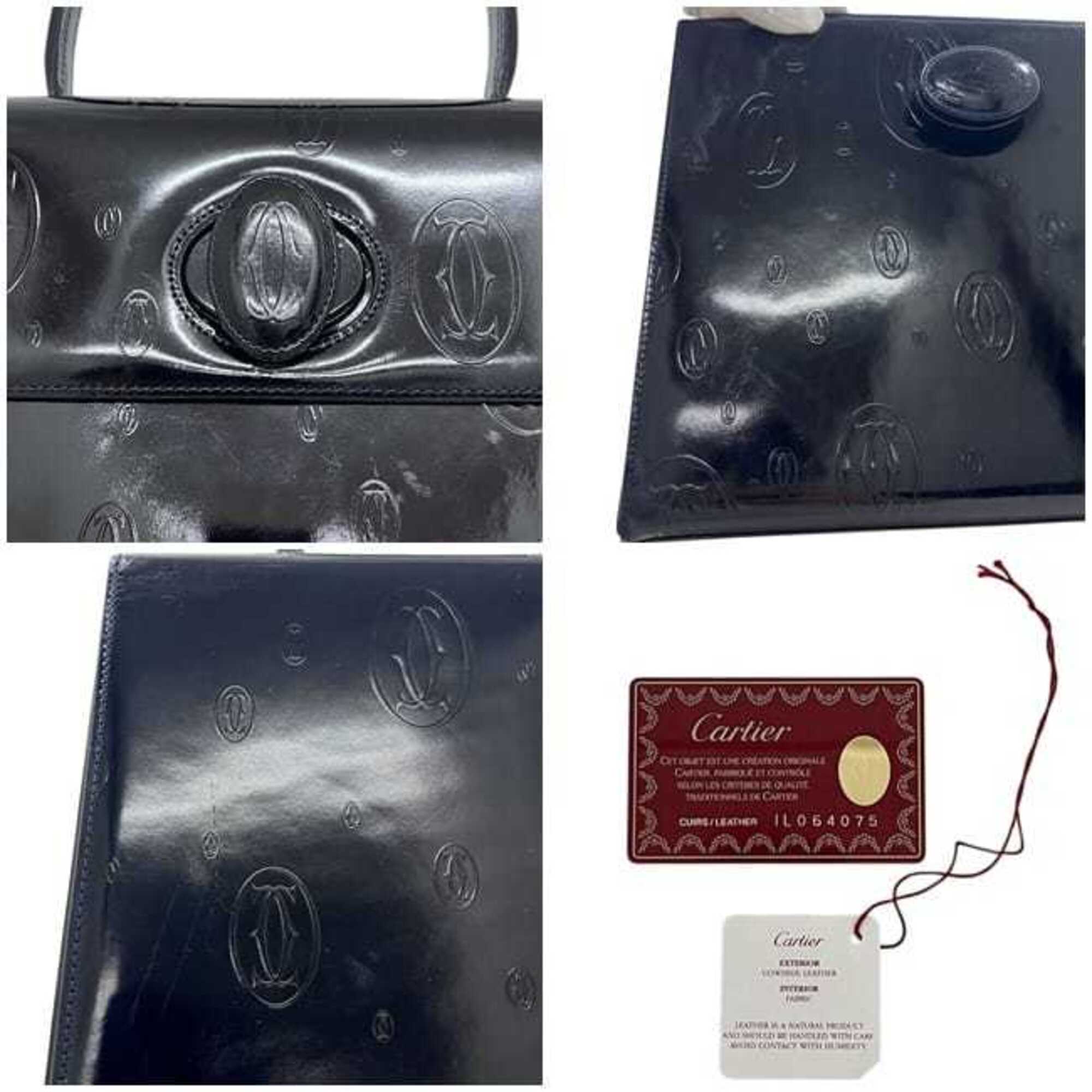 Cartier Dark Navy Patent Leather Leather Handbag (Pre-Owned)