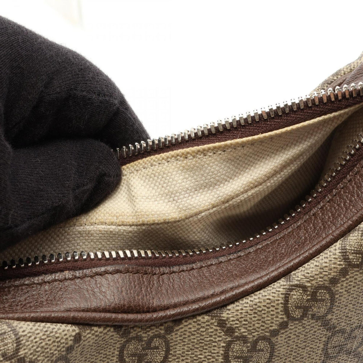 Gucci Beige Multi-Color Coated Canvas Leather Handbag Shoulder Bag (Pre-Owned)