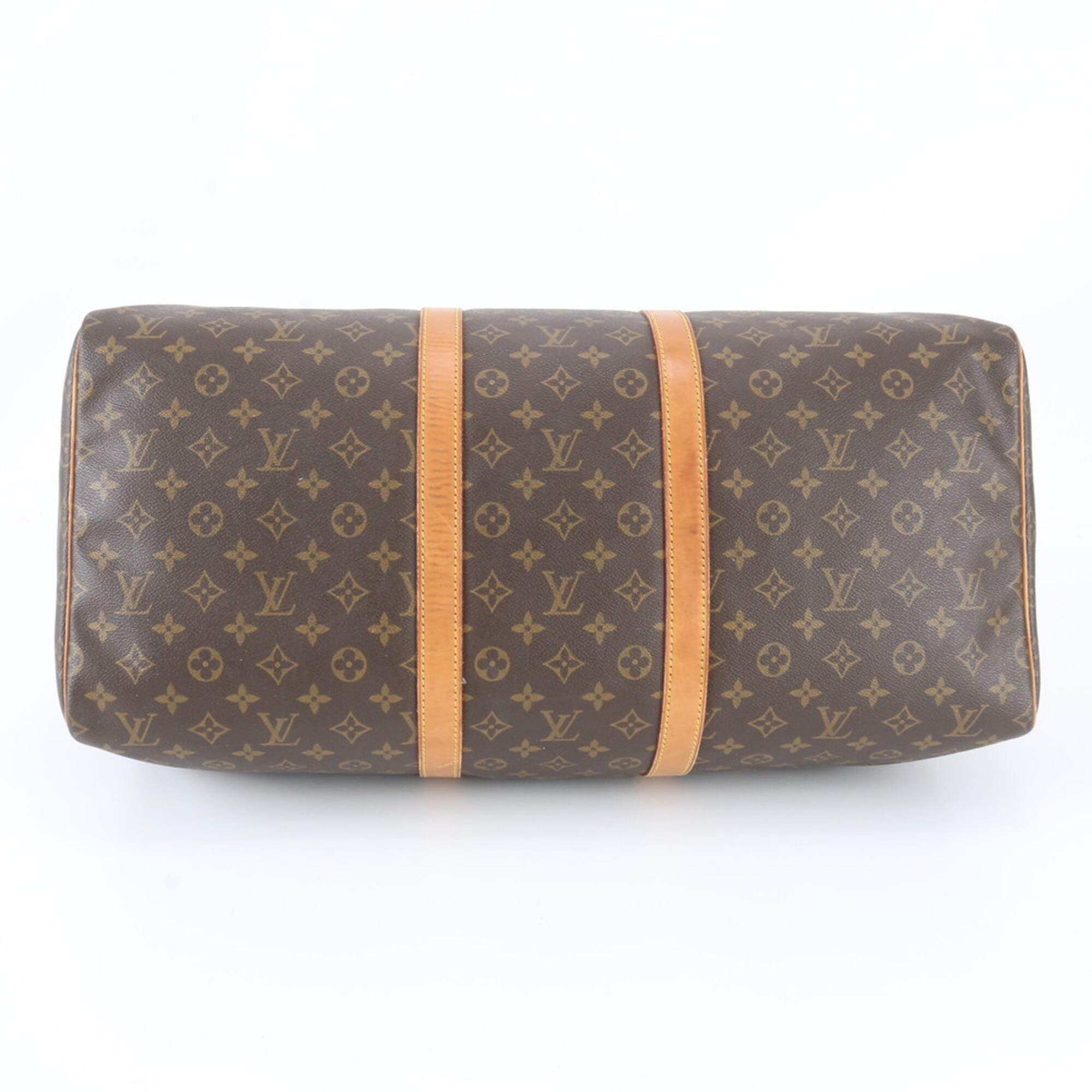 Louis Vuitton Brown Leather Coated Canvas Boston Bag Tote Bag (Pre-Owned)