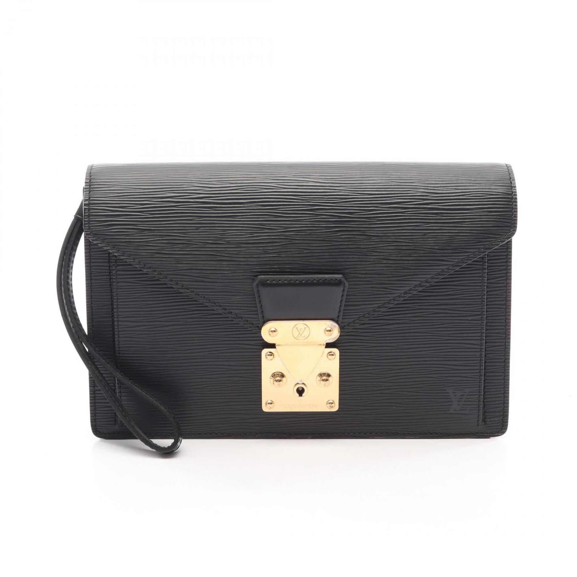 Louis Vuitton Black Noir Epi Leather Clutch Bag Handbag (Pre-Owned)
