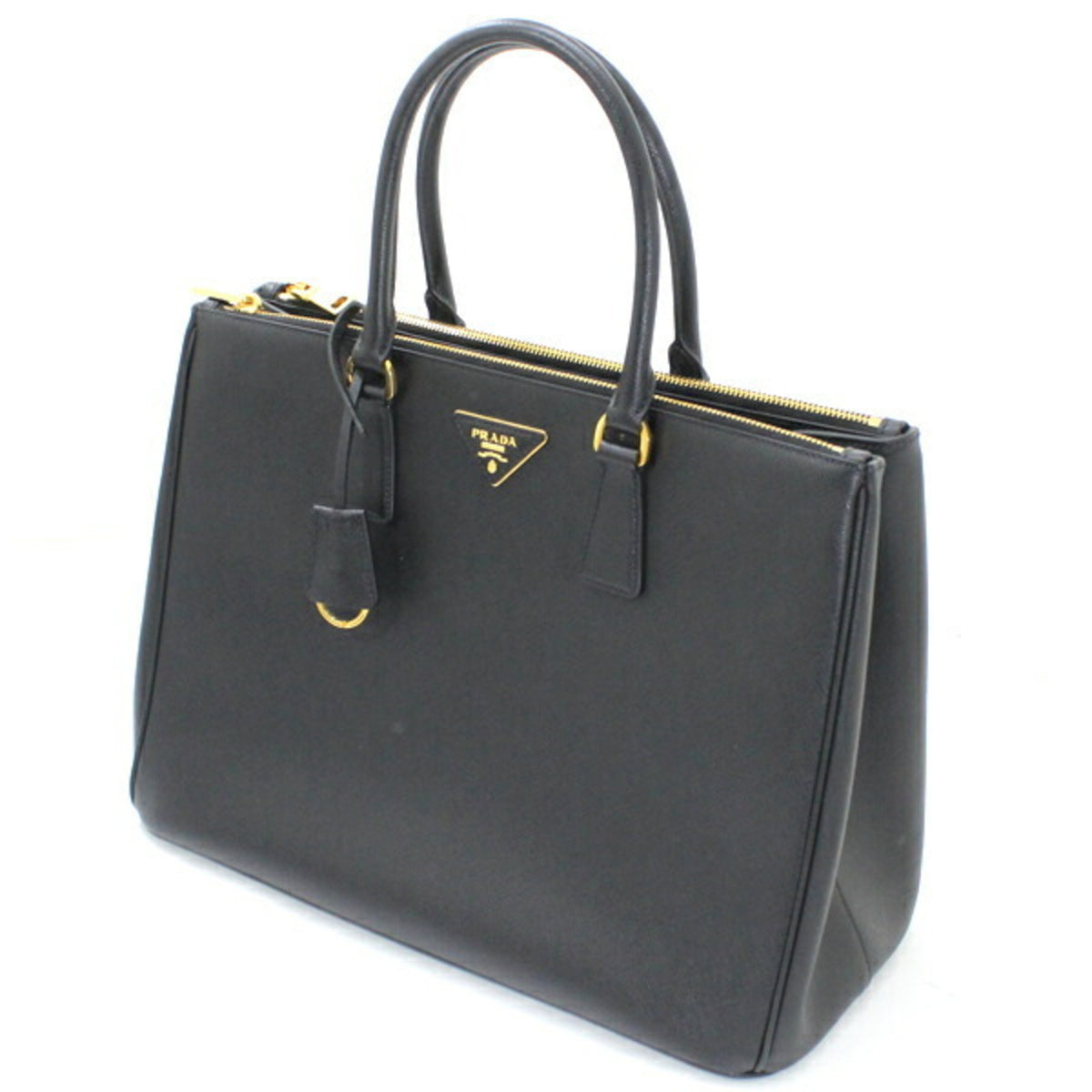 Prada Black Nero Saffiano Lux Handbag Shoulder Bag Tote Bag (Pre-Owned)