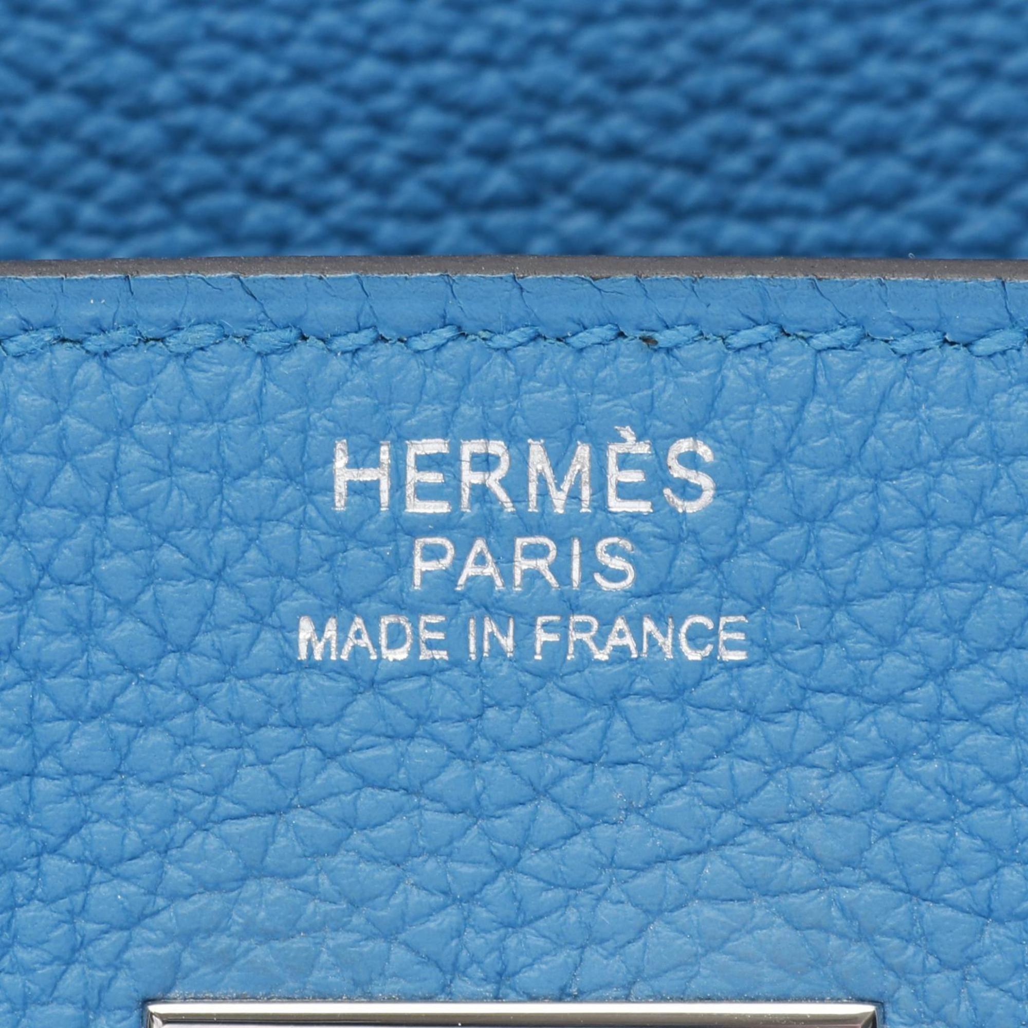 Hermes Birkin Blue Green Togo Leather Leather Handbag (Pre-Owned)