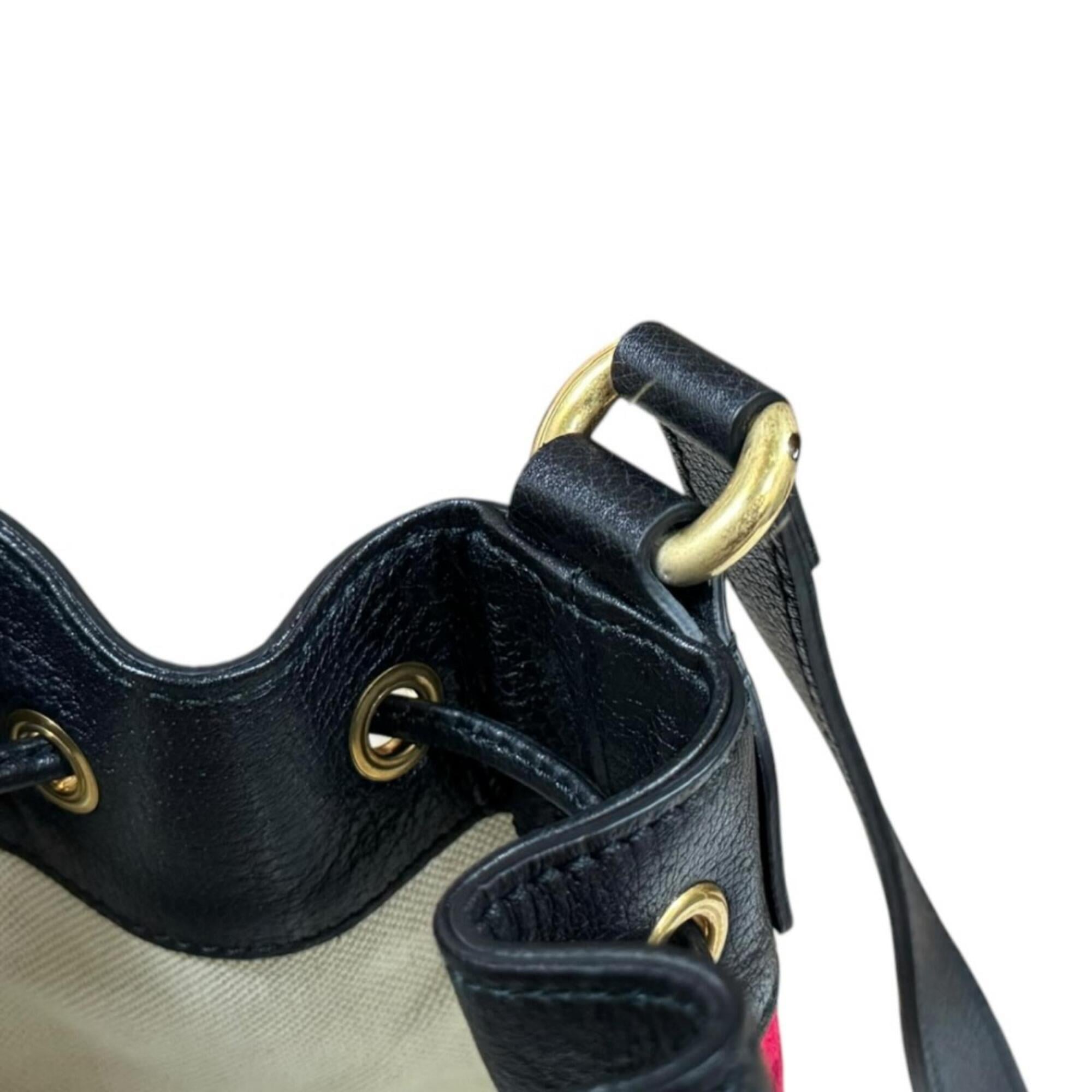 Gucci Black Red Color Velvet Handbag Shoulder Bag (Pre-Owned)