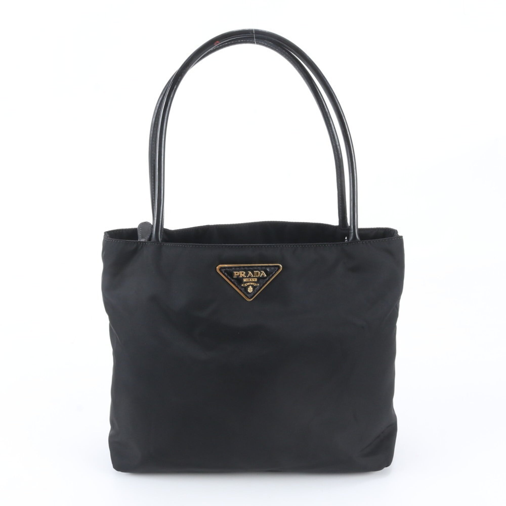 Prada Black Nylon Leather Handbag Shoulder Bag Tote Bag (Pre-Owned)