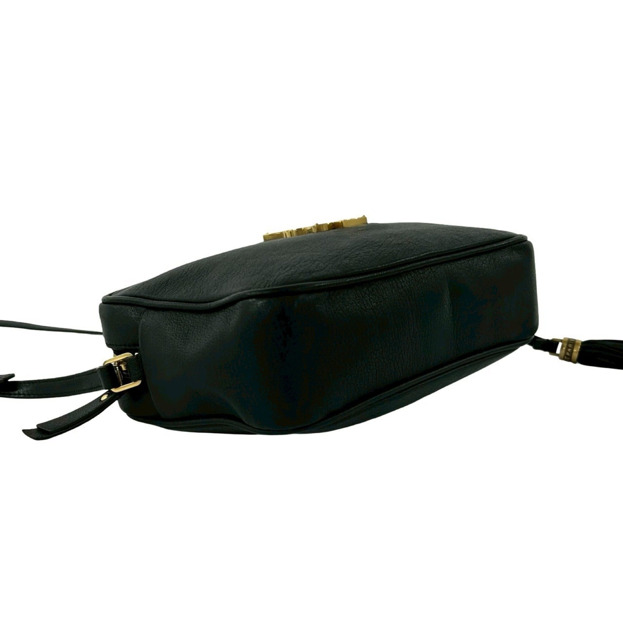 Saint Laurent Black Leather Pochette Shoulder Bag (Pre-Owned)