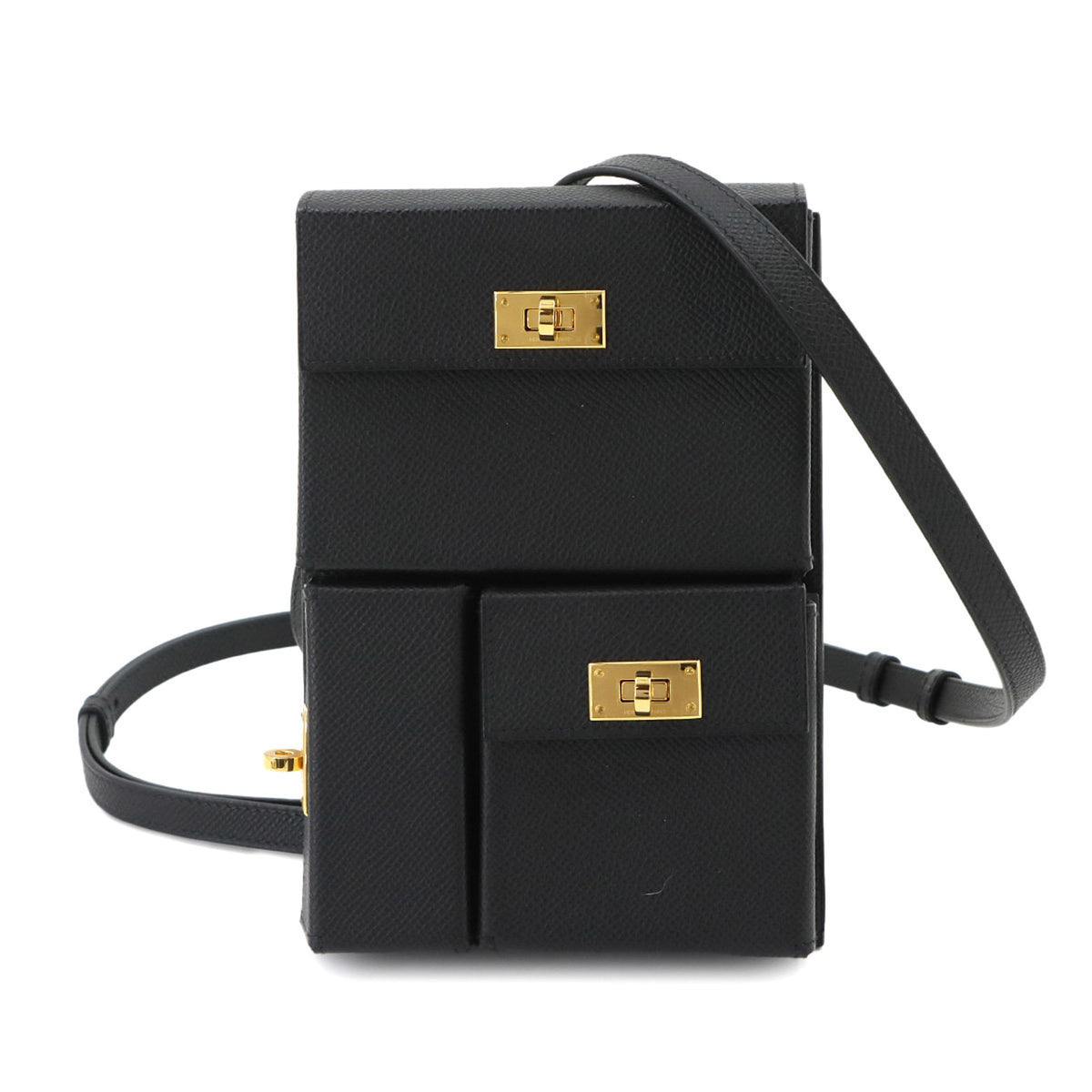 Hermes Black Epsom Leather Handbag Shoulder Bag (Pre-Owned)