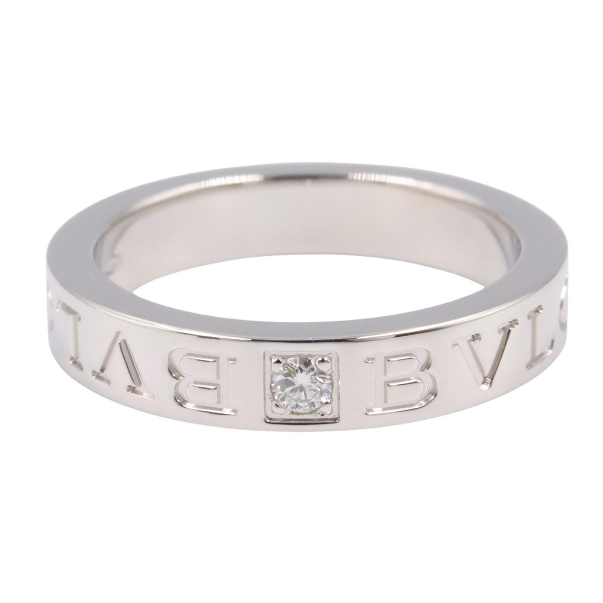 Bvlgari Silver Clear White Gold (18K) Band Ring (Pre-Owned)