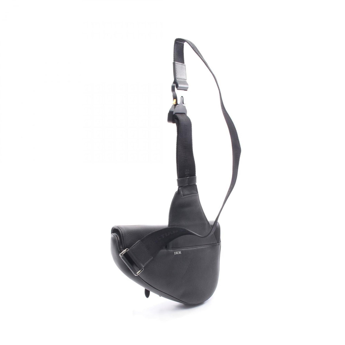 Christian Dior Black Leather Saddle Bag (Pre-Owned)