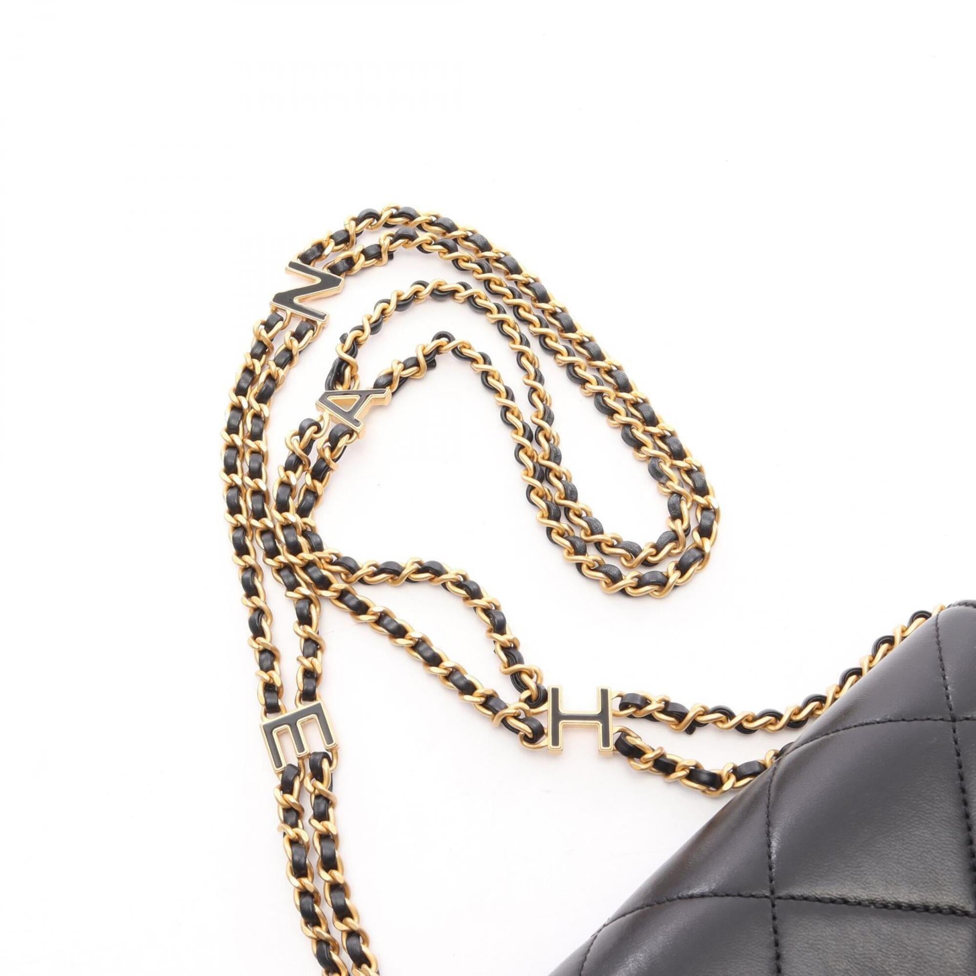 Chanel Black Leather Handbag Shoulder Bag (Pre-Owned)