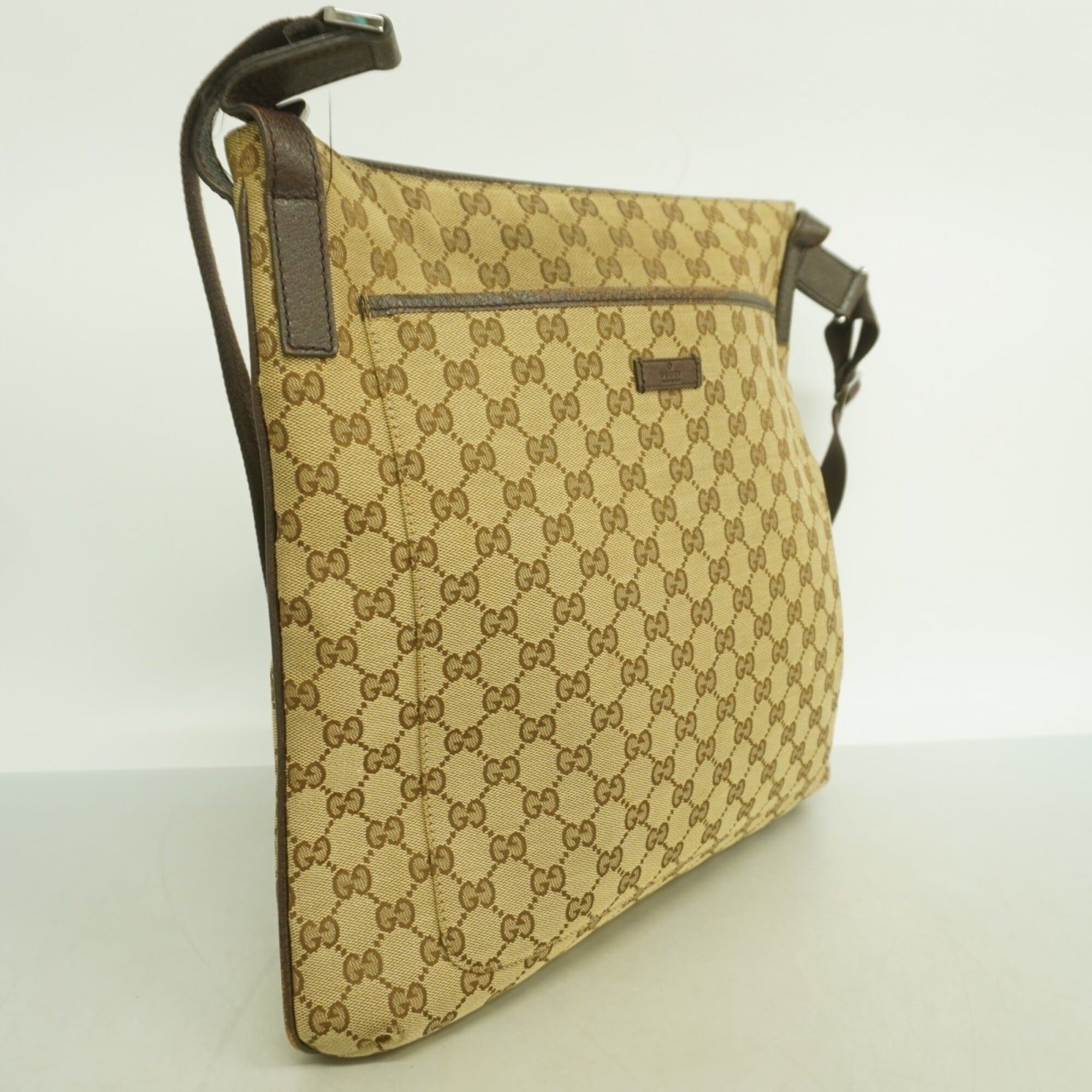 Gucci Beige Canvas Shoulder Bag (Pre-Owned)