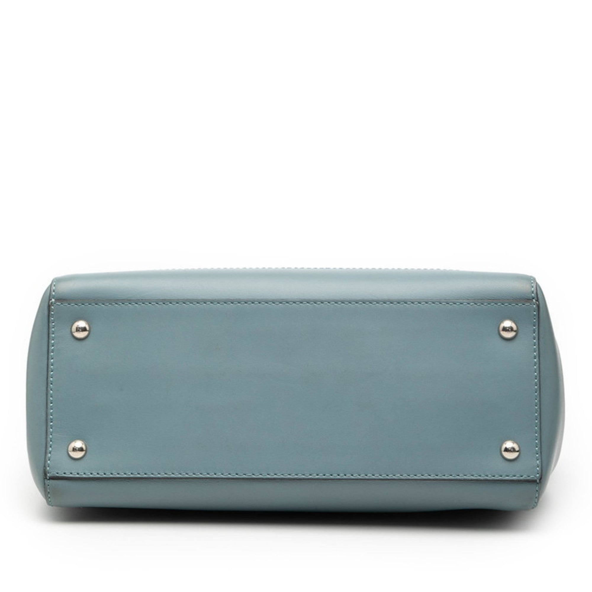Fendi Blue Leather Handbag Pouch Shoulder Bag (Pre-Owned)