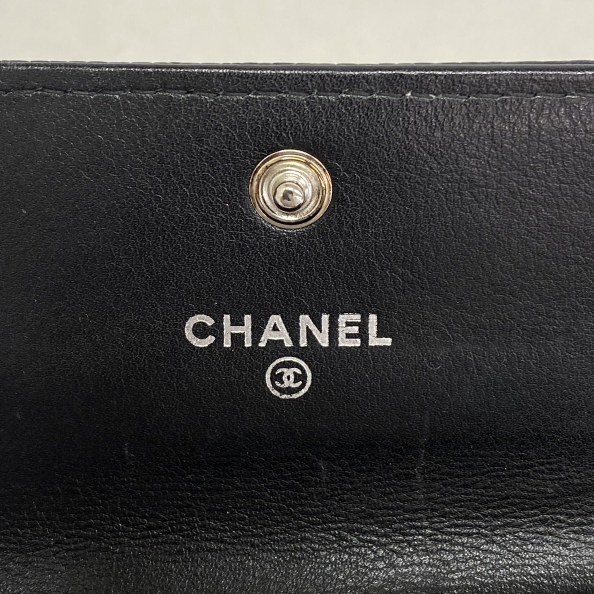 Chanel Black Grained Calfskin Coin Purse/Coin Case (Pre-Owned)
