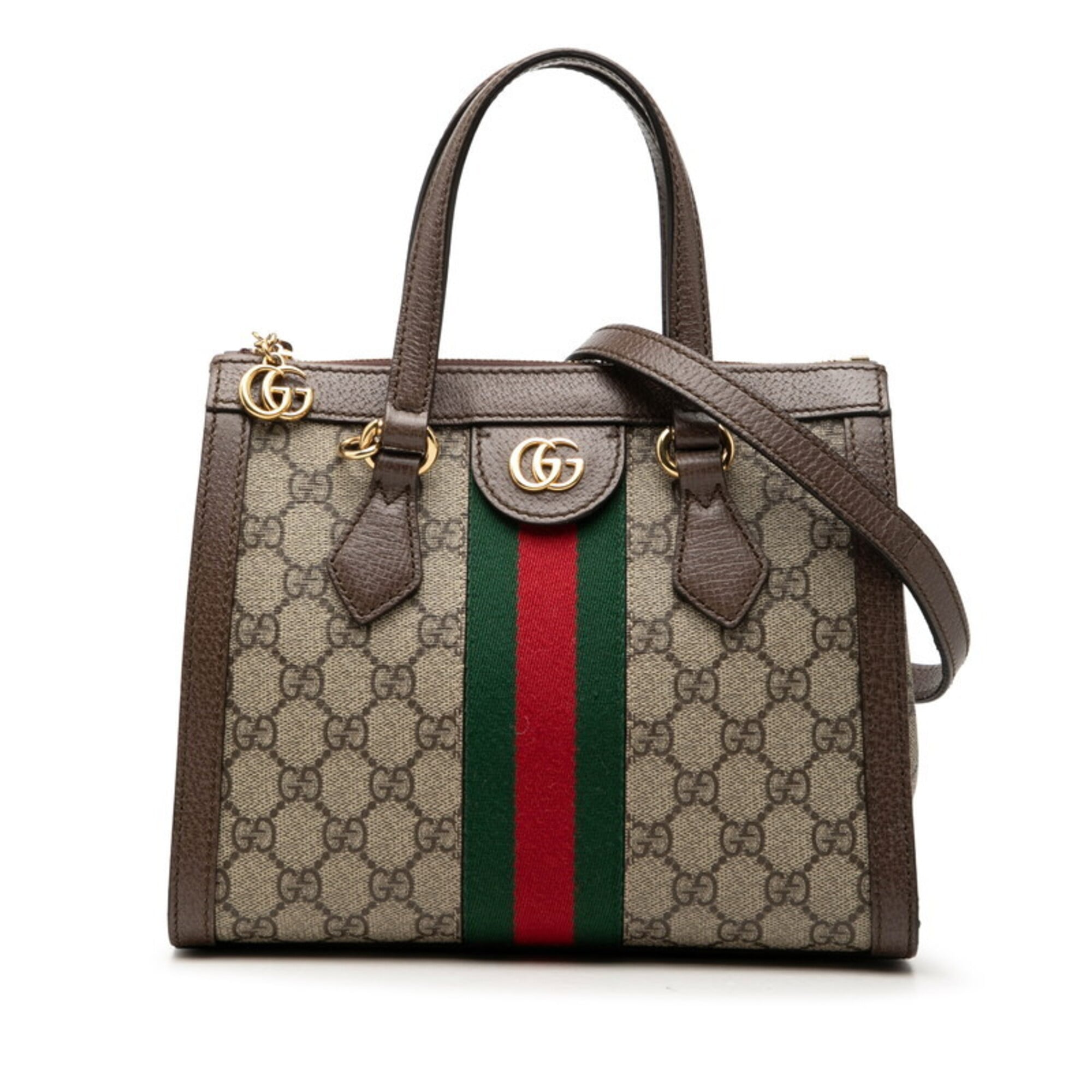 Gucci Beige Brown Pvc Leather Handbag Shoulder Bag (Pre-Owned)