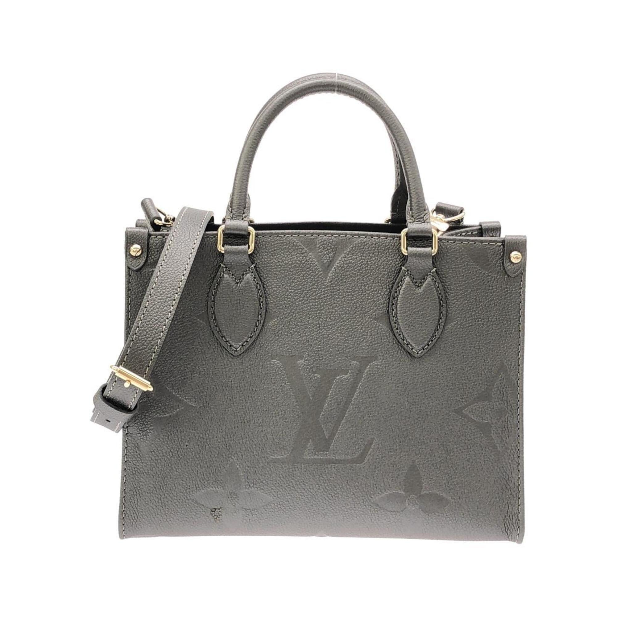 Louis Vuitton Gunmetal Silver Leather Handbag (Pre-Owned)
