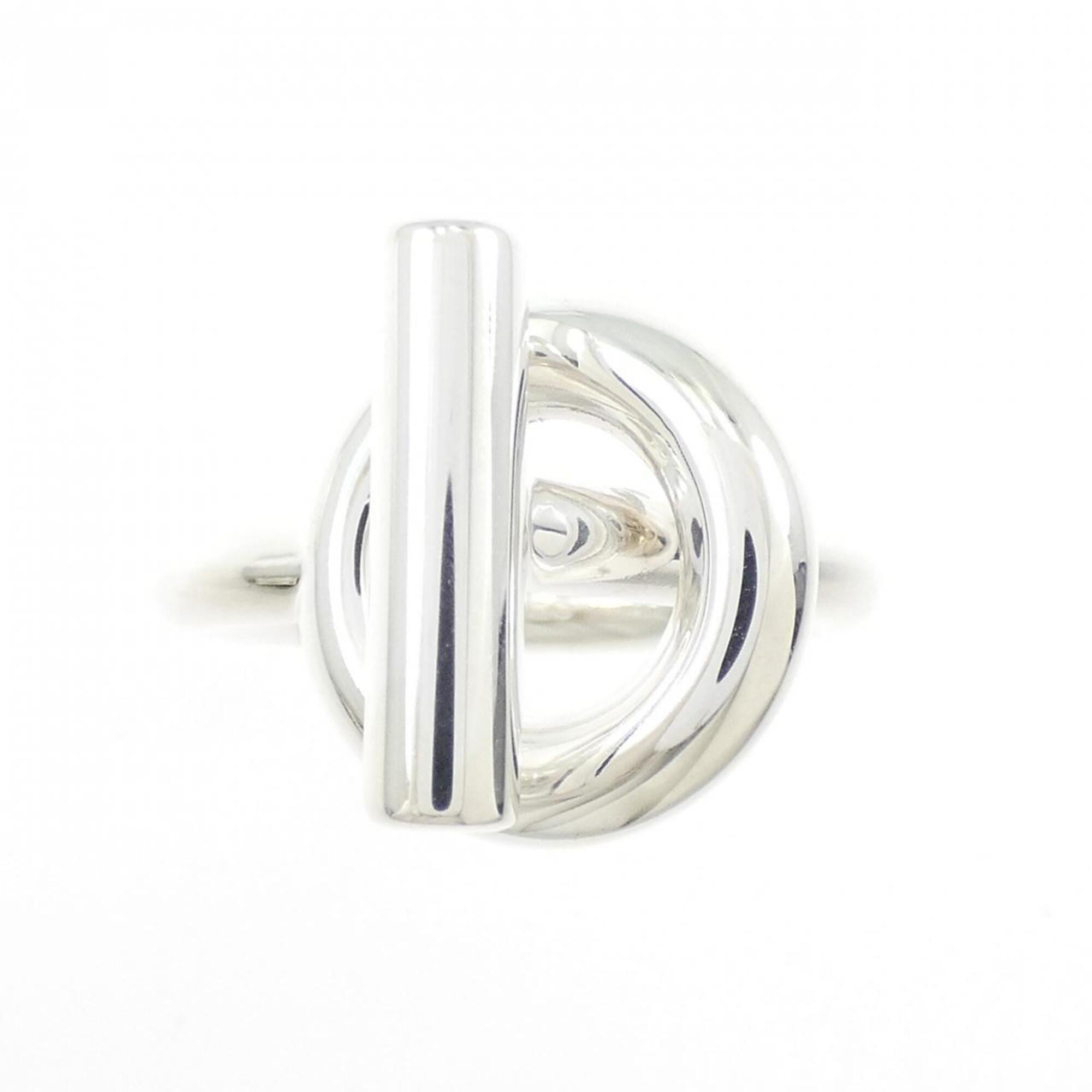Hermes Silver 925 Band Ring (Pre-Owned)