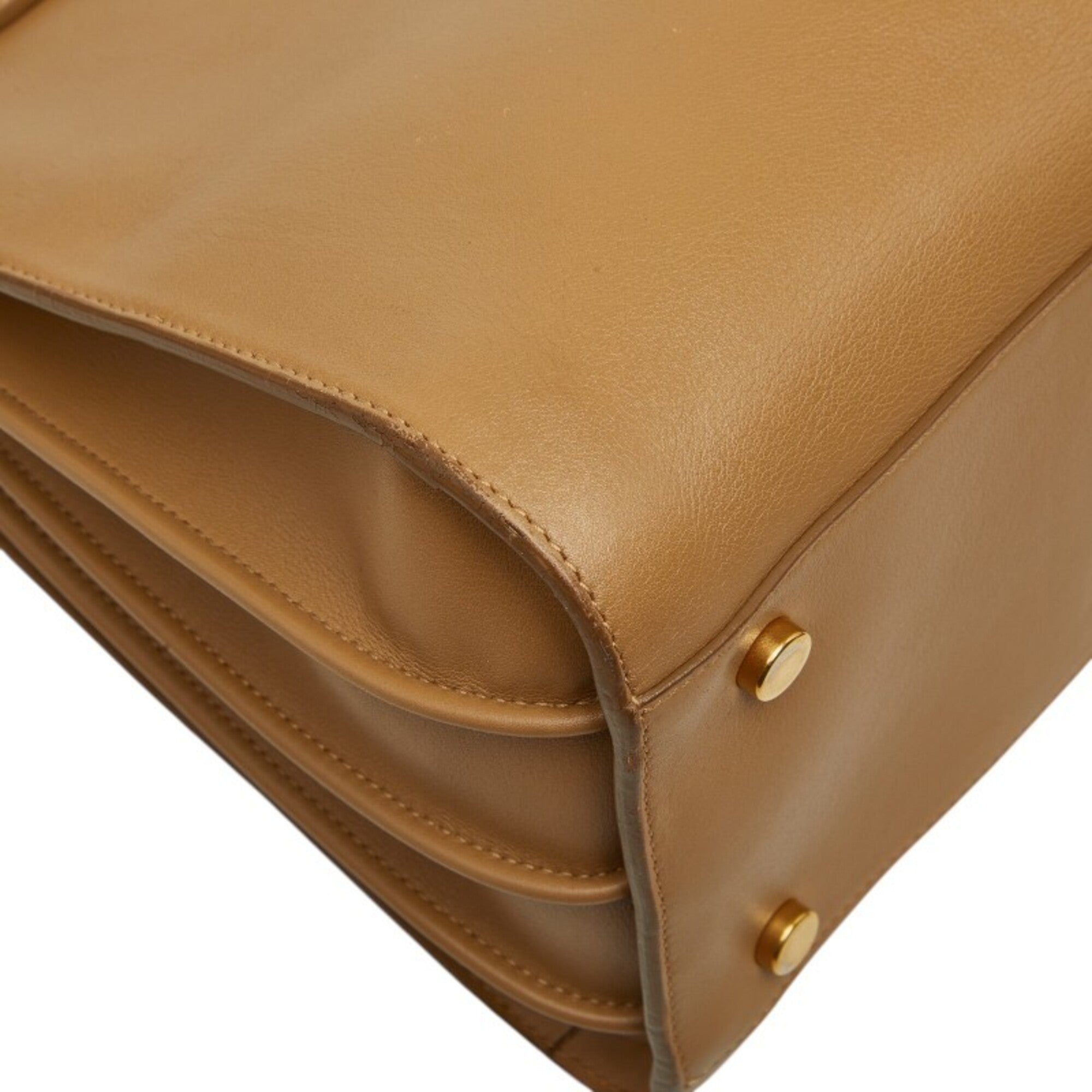 Saint Laurent Brown Leather Handbag Shoulder Bag (Pre-Owned)