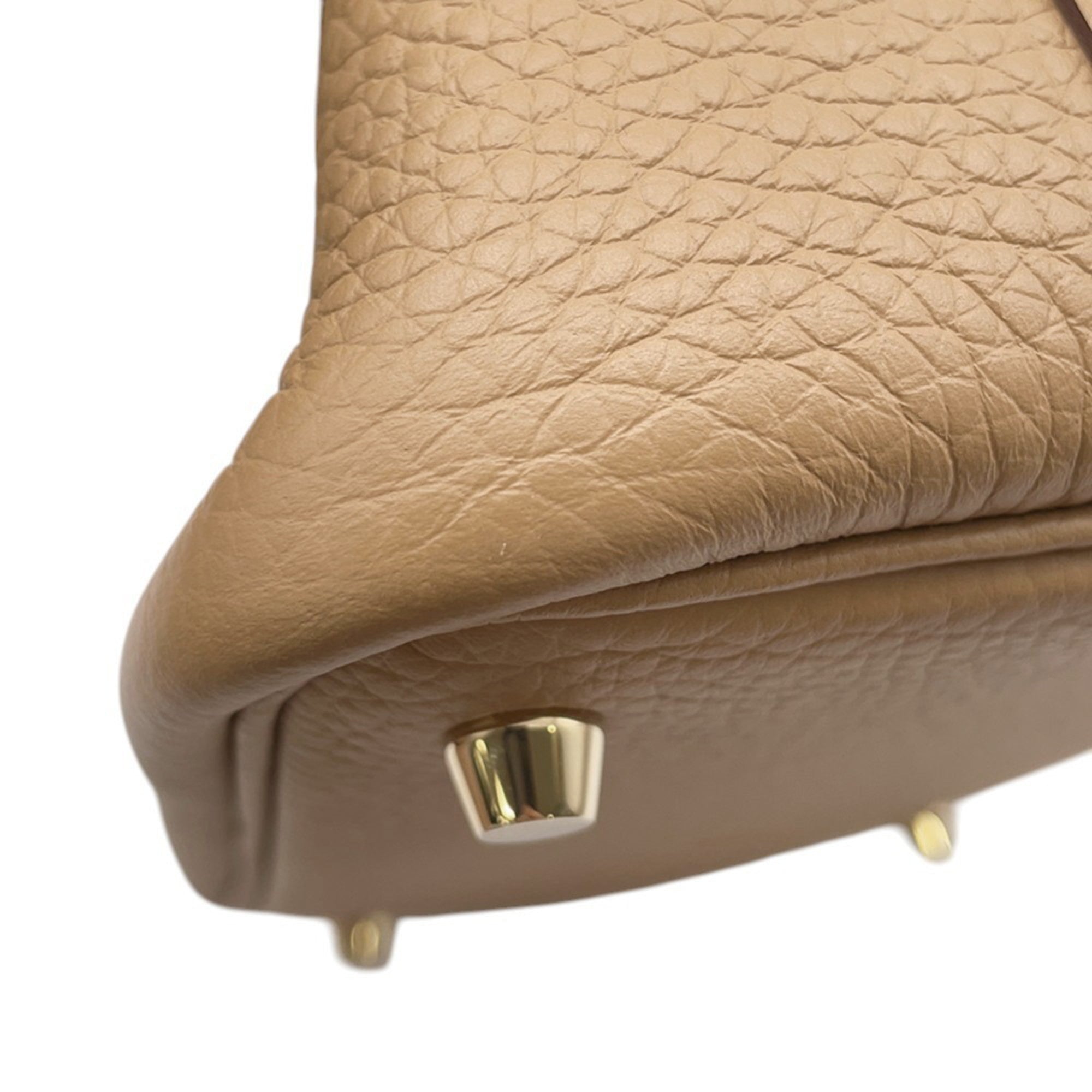 Hermes Beige Brown Taurillon Clemence Leather Handbag (Pre-Owned)