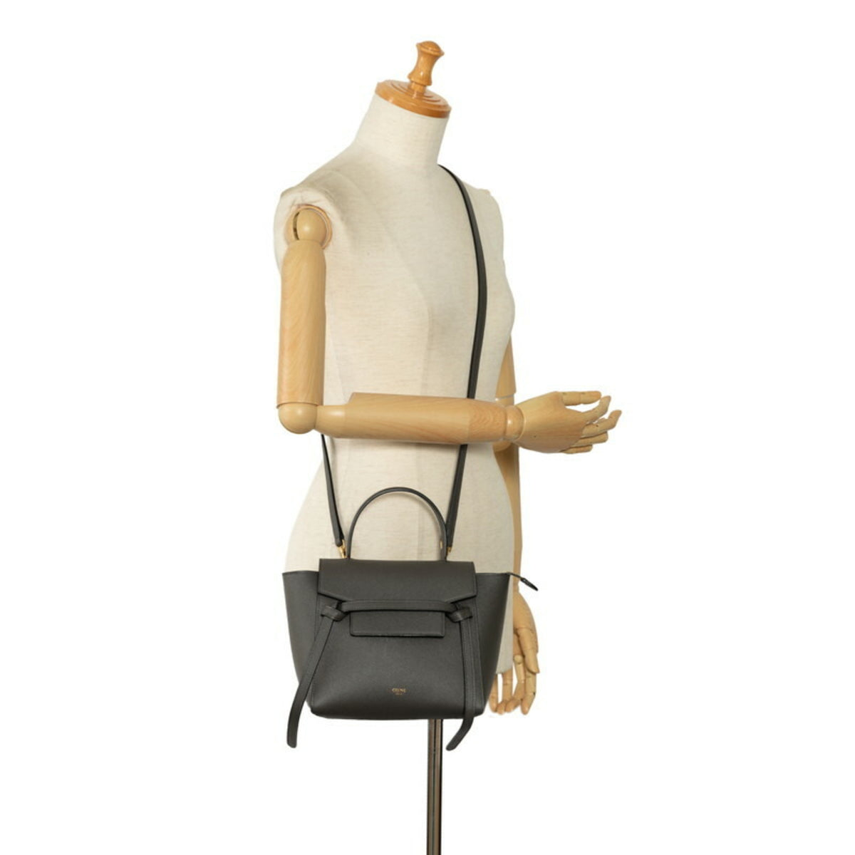Celine Gray Leather Handbag Shoulder Bag (Pre-Owned)