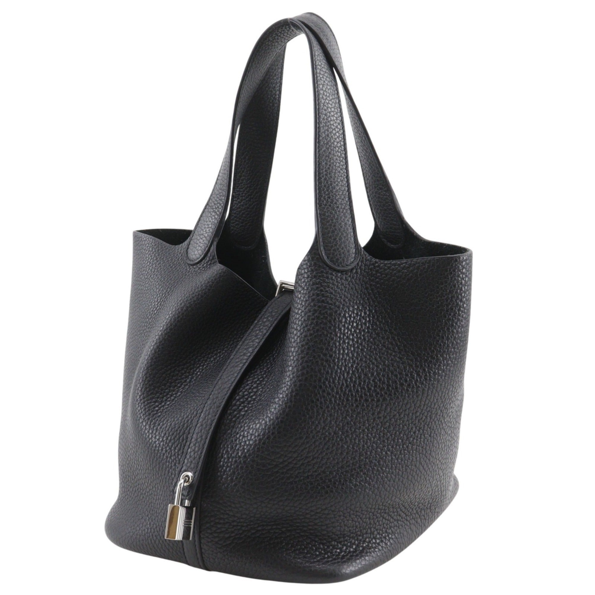 Hermes Black Taurillon Clemence Leather Handbag (Pre-Owned)