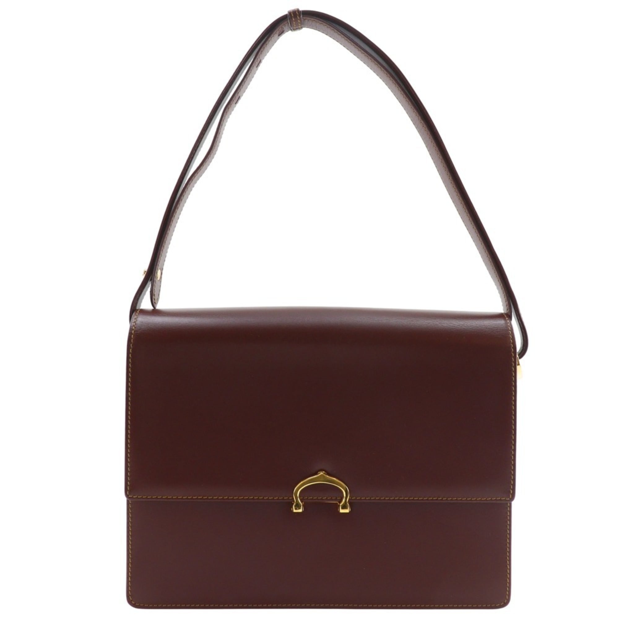 Cartier Must Bordeaux Leather Shoulder Bag (Pre-Owned)