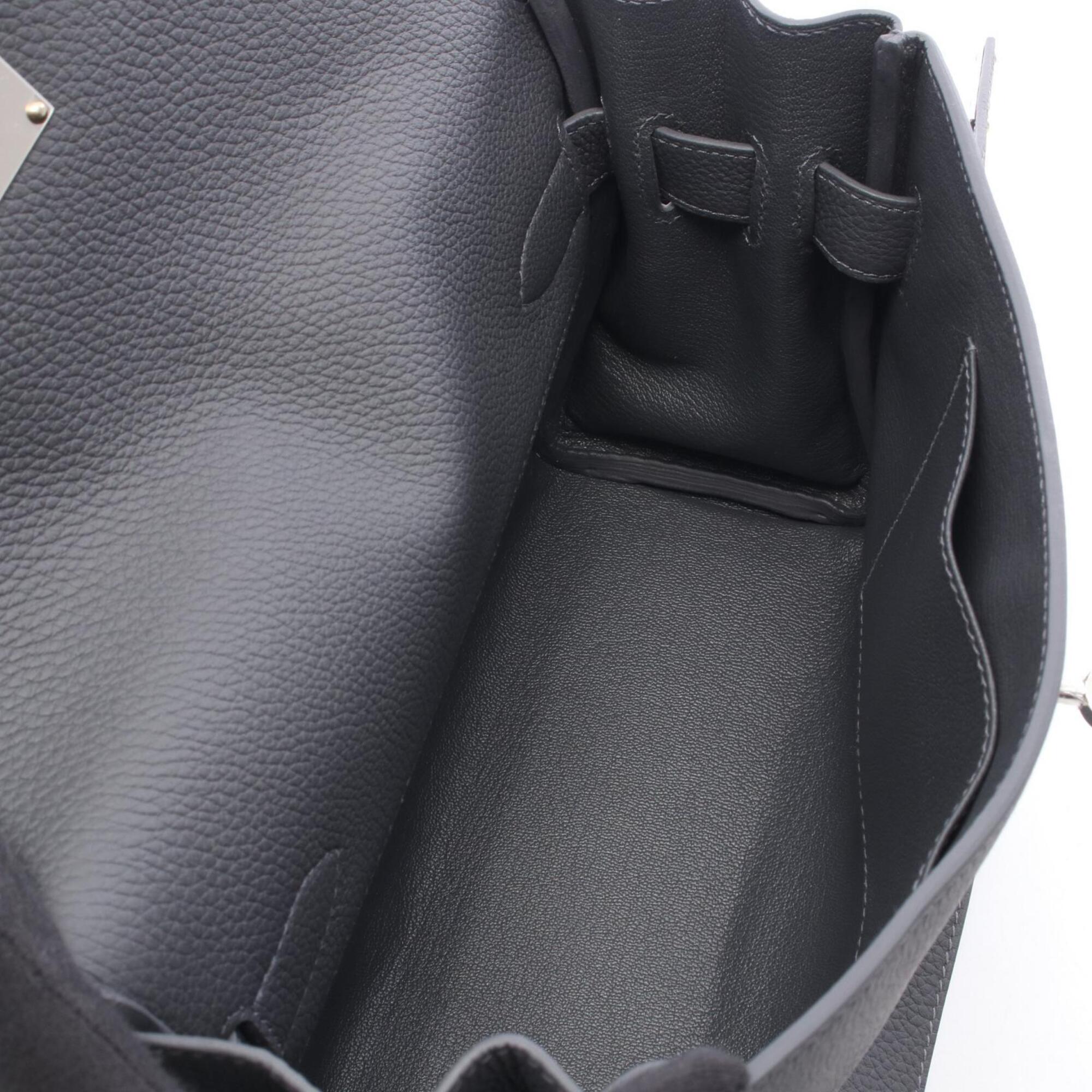 Hermes Gray Togo Leather Handbag Shoulder Bag (Pre-Owned)