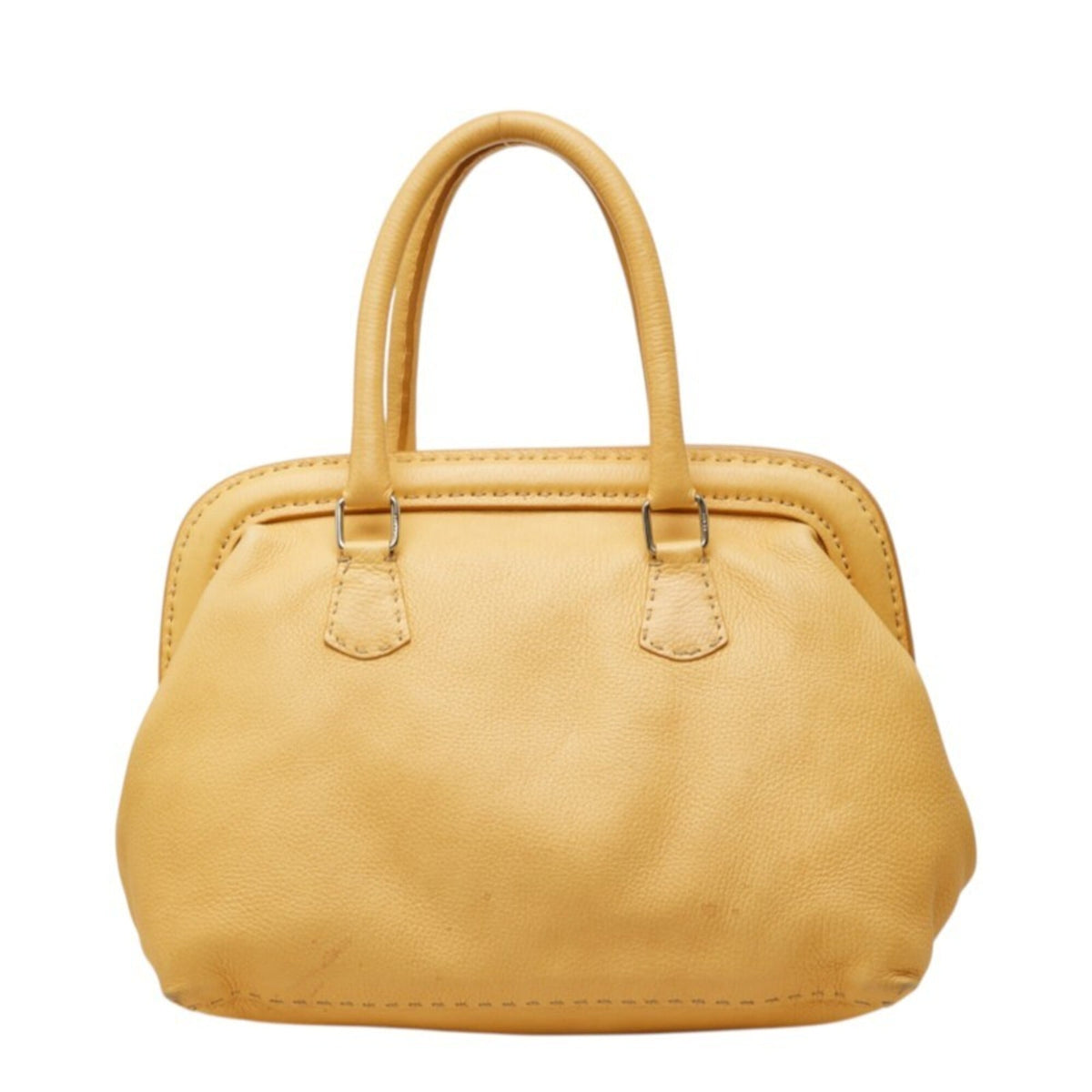 Fendi Beige Leather Handbag Tote Bag (Pre-Owned)