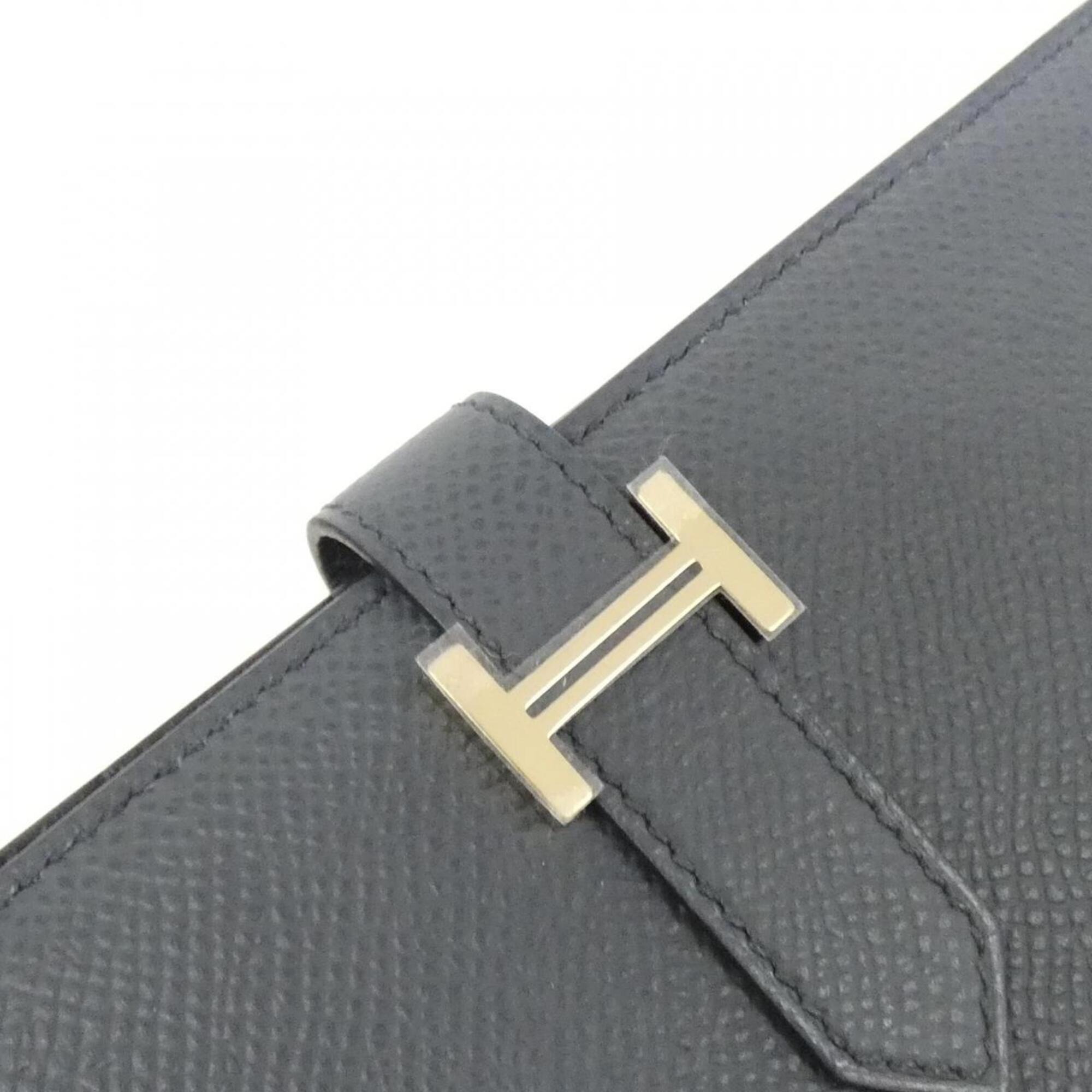 Hermes Black Soufre Epsom Leather Coin Purse/Coin Case (Pre-Owned)