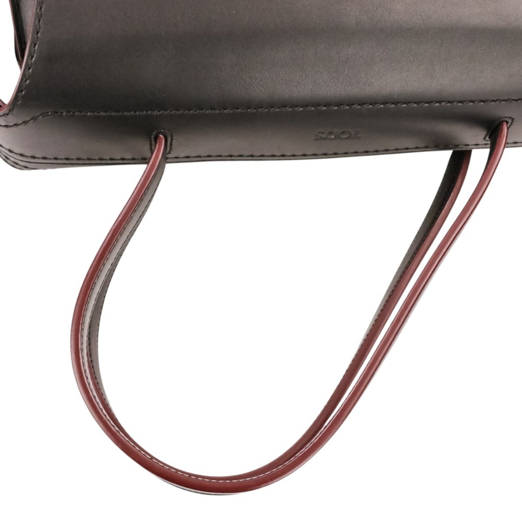 Tod's Black Leather Boston Bag Handbag (Pre-Owned)