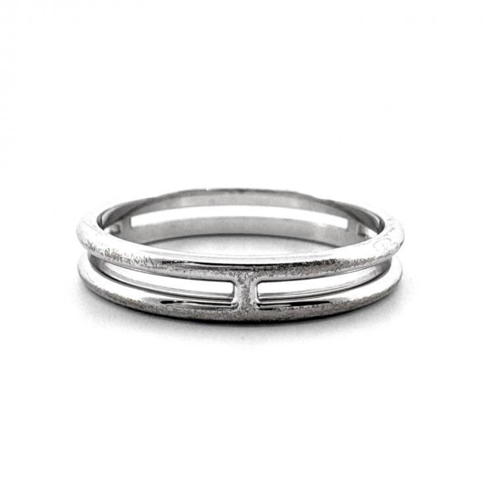 Hermes Silver White Gold (18K) Band Ring (Pre-Owned)