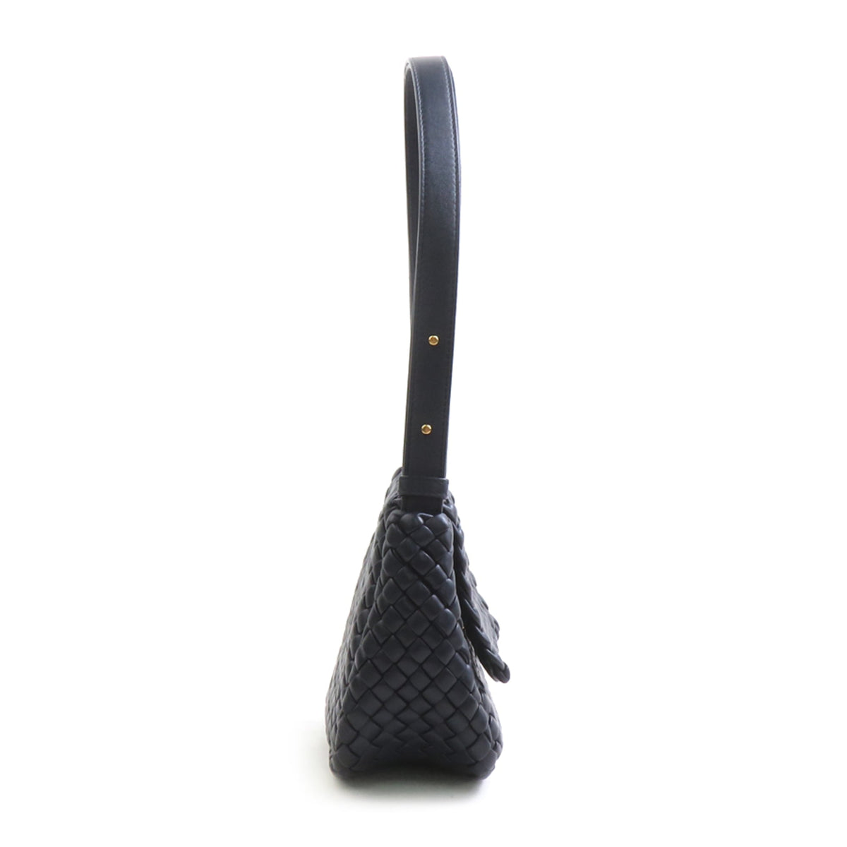 Bottega Veneta Navy Intrecciato Shoulder Bag (Pre-Owned)