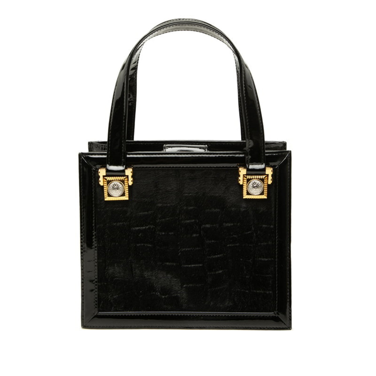 Versace Black Leather Handbag (Pre-Owned)