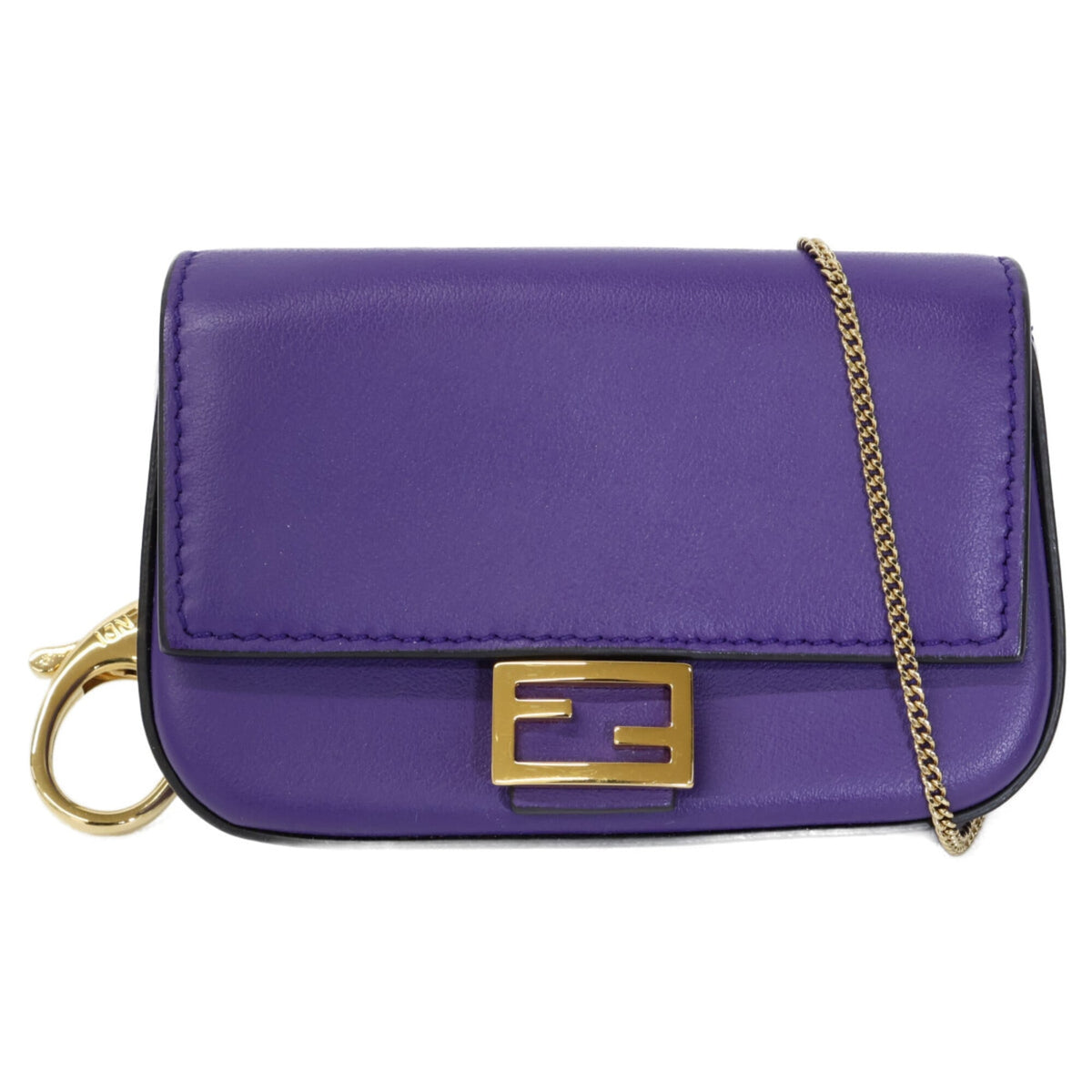 Fendi Purple Leather Shoulder Bag (Pre-Owned)