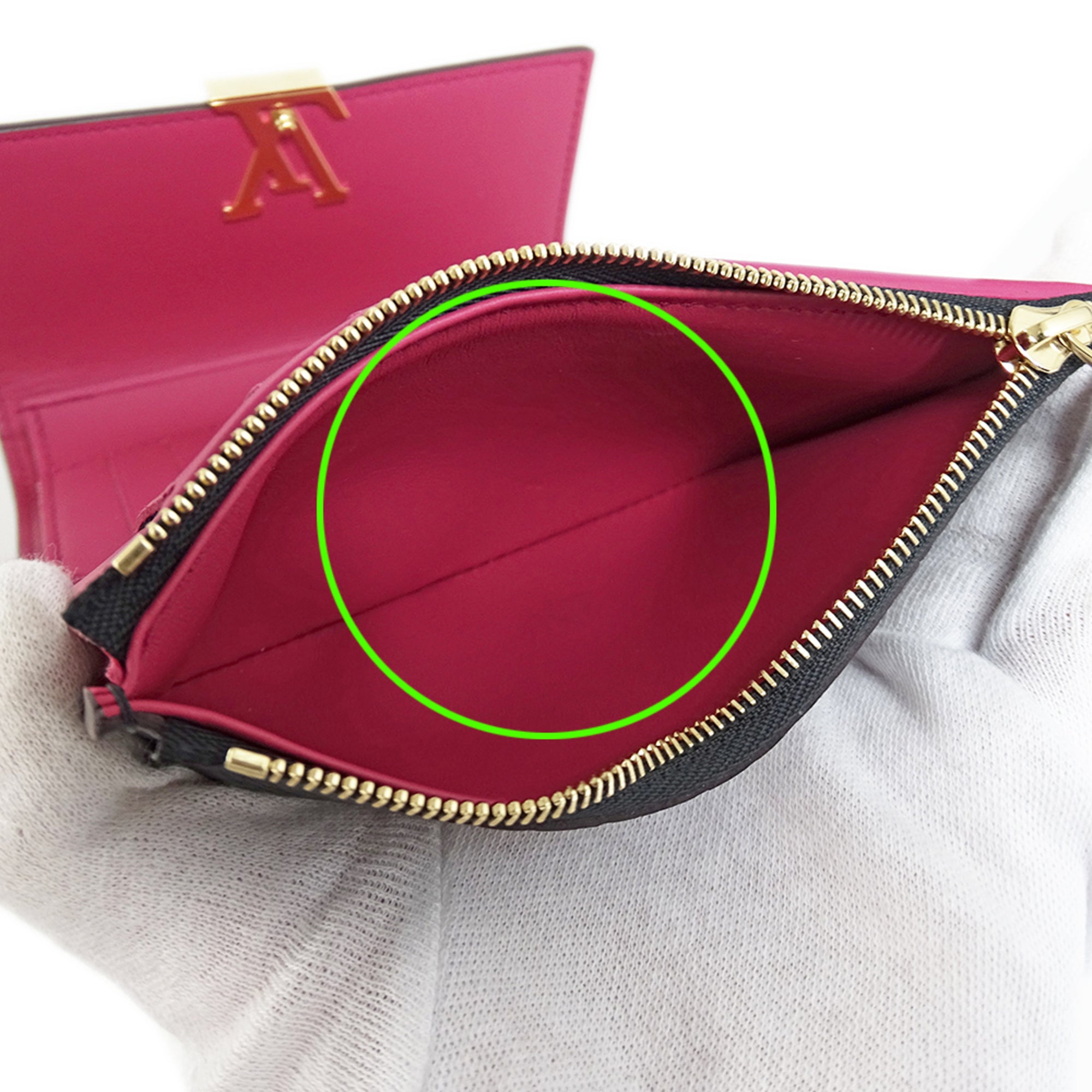 Louis Vuitton Black Hot Pink Noir Leather Wallet (Bi-Fold) (Pre-Owned)
