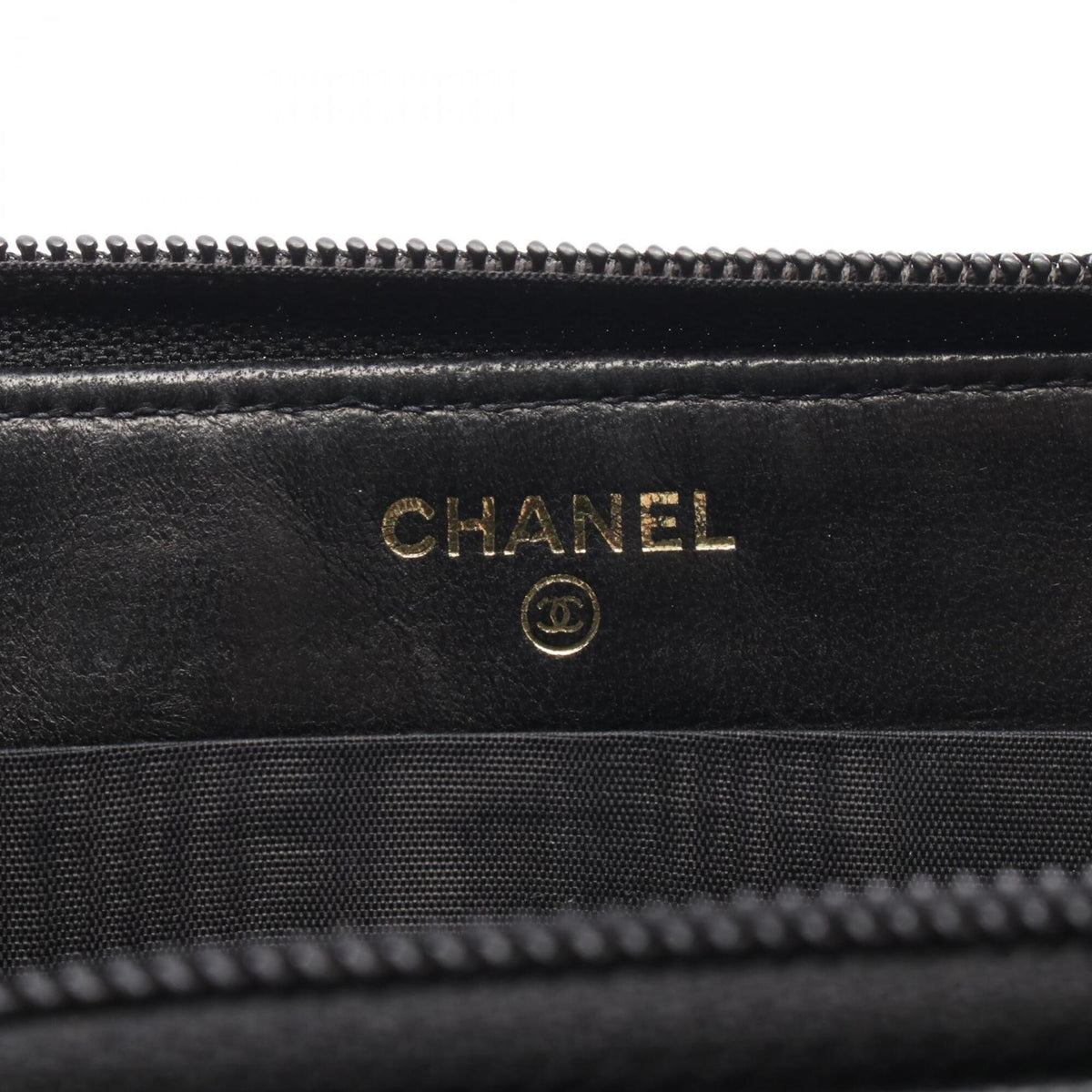 Chanel Black Grained Calfskin Long Wallet (Bi-Fold) (Pre-Owned)