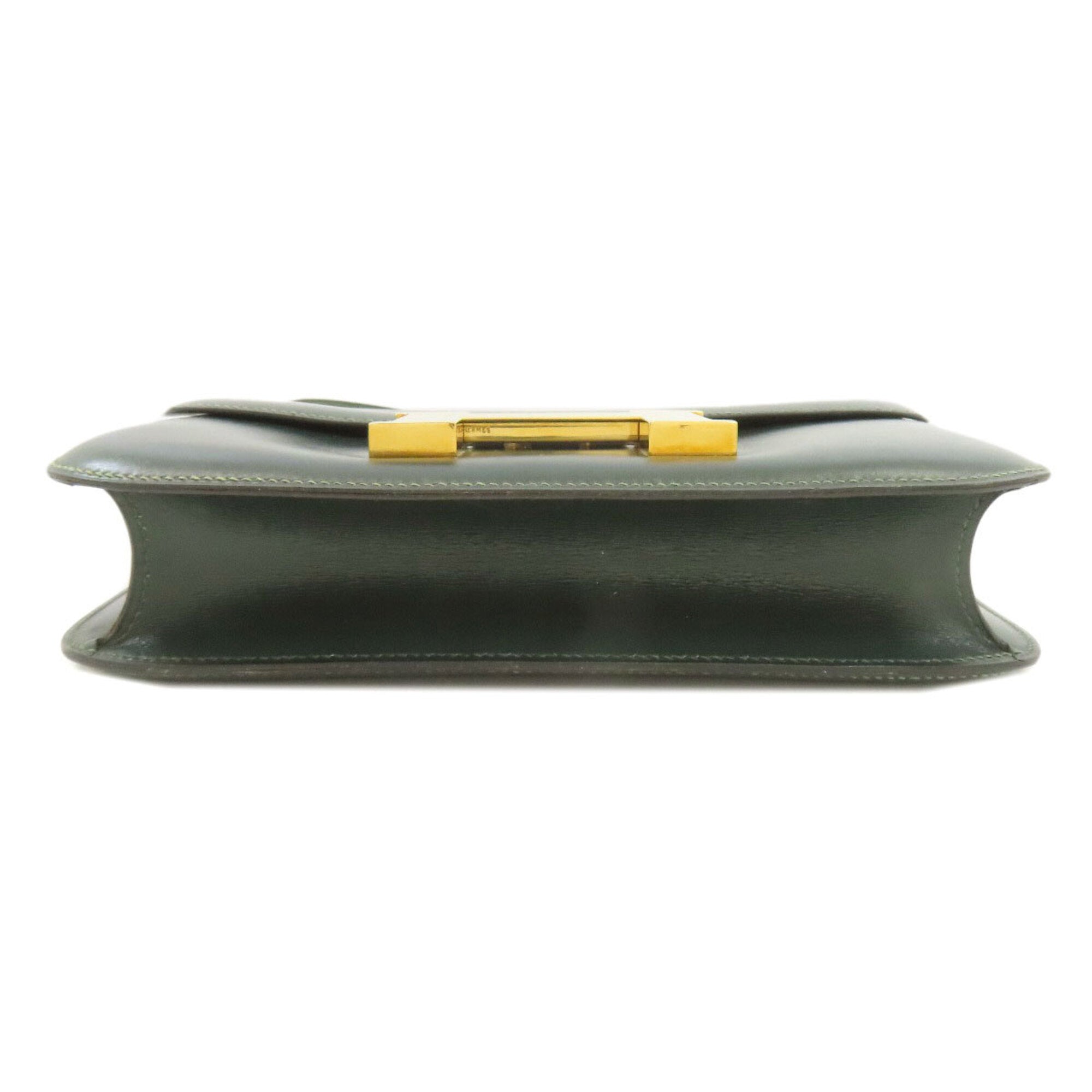 Hermes Green Box Calf Leather Shoulder Bag (Pre-Owned)