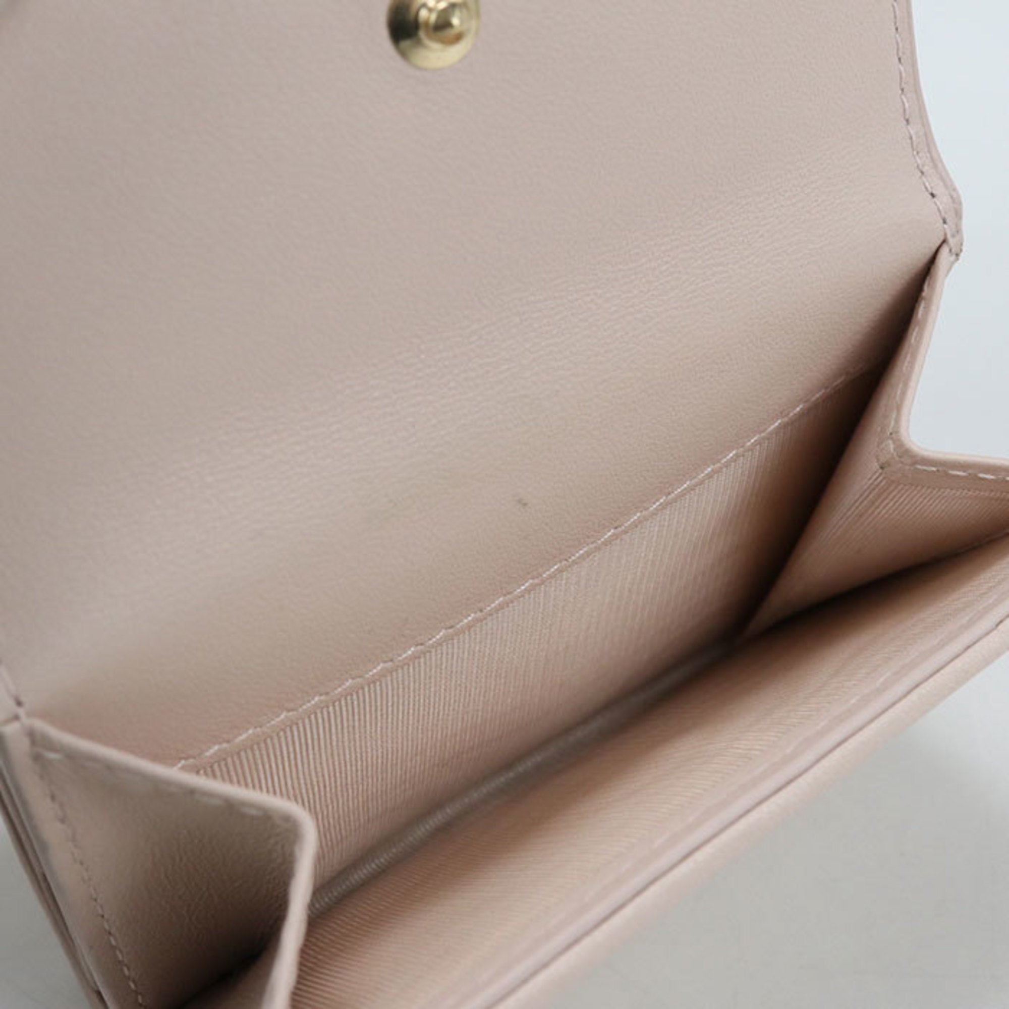 Christian Dior Lady Dior Pink Leather Wallet (Tri-Fold) (Pre-Owned)
