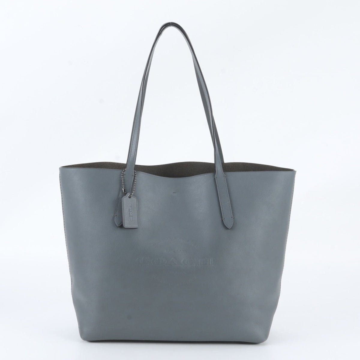 Coach Gray Leather Shoulder Bag Tote Bag (Pre-Owned)
