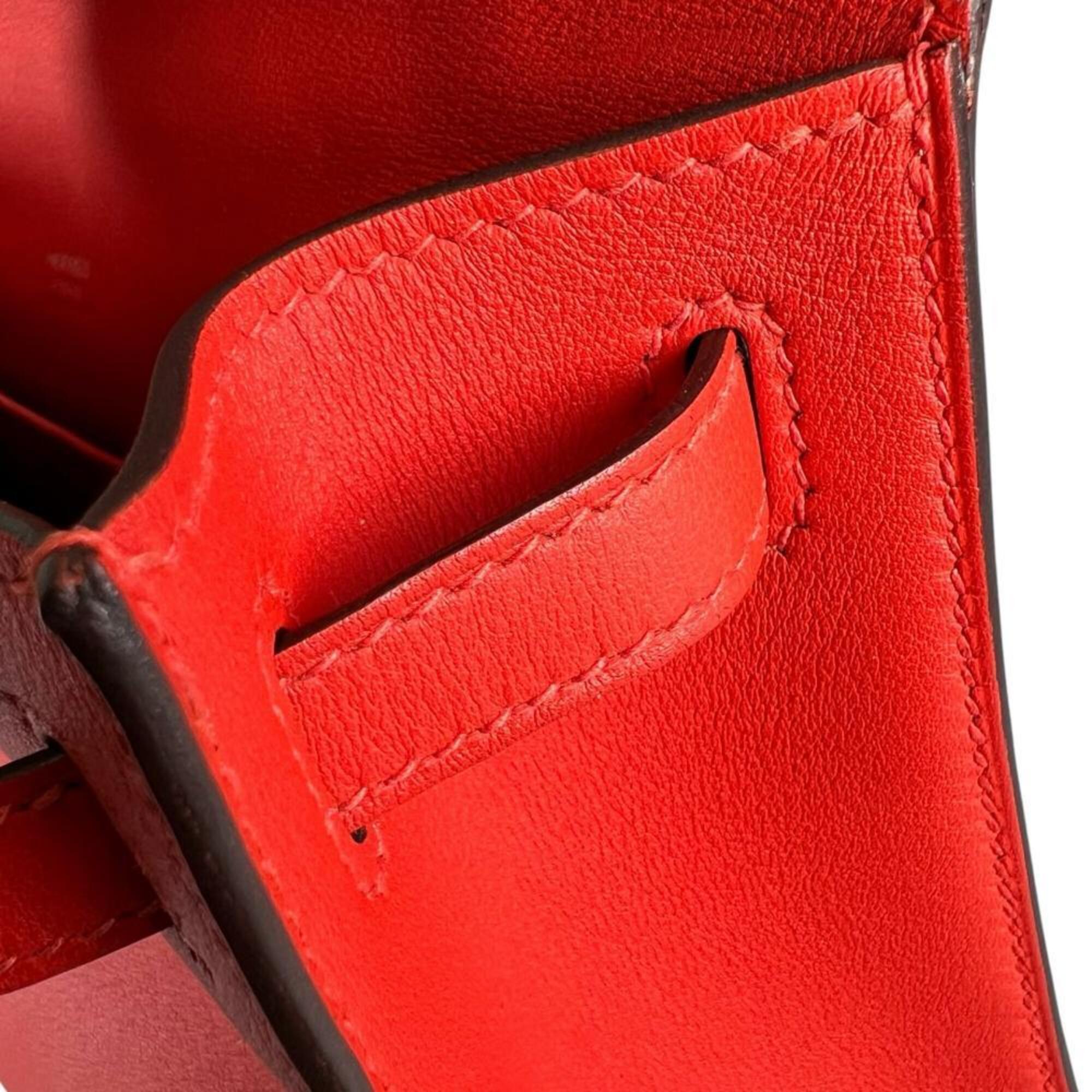 Hermes Red Color Swift Leather Clutch Bag Handbag (Pre-Owned)