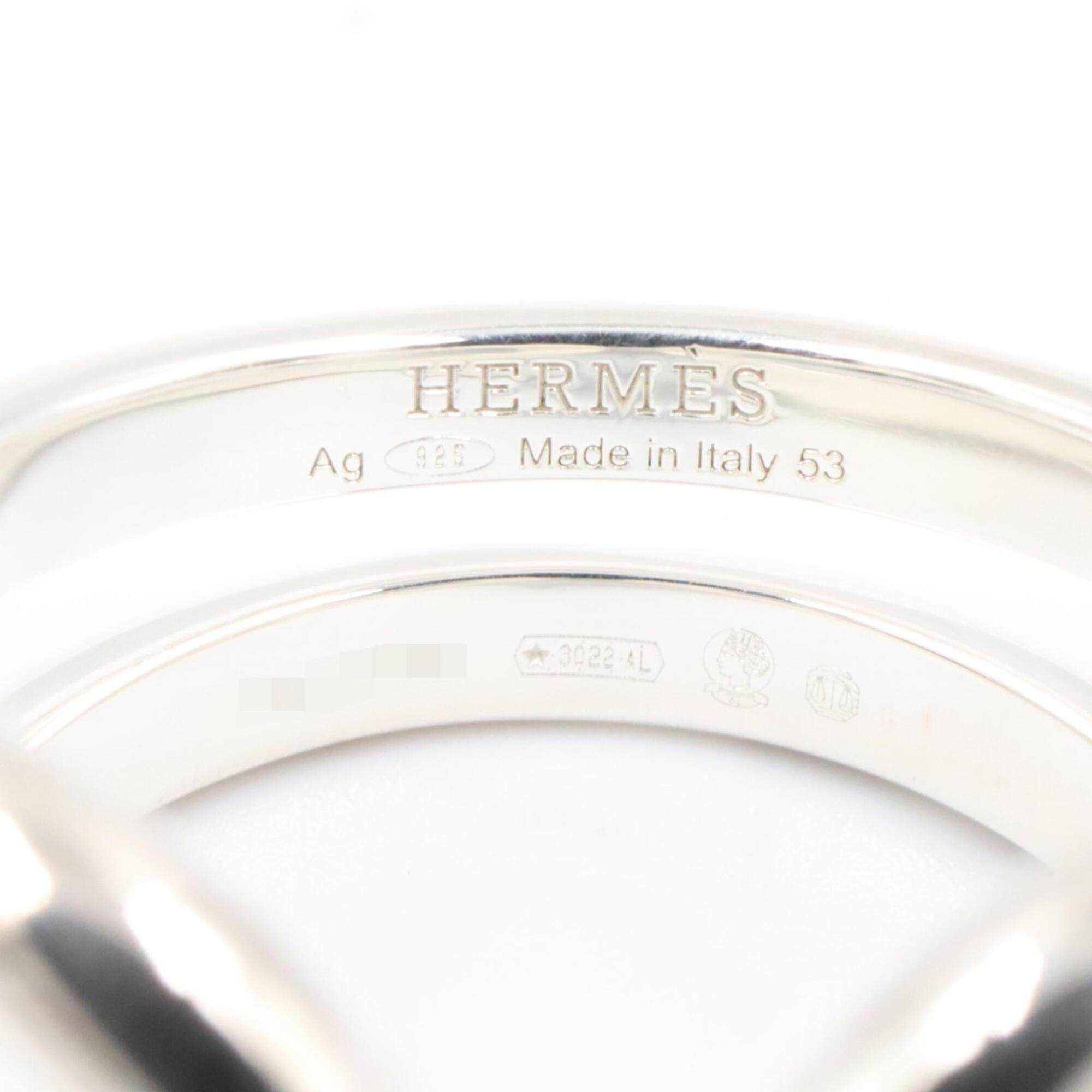 Hermes Silver Silver 925 Band Ring (Pre-Owned)