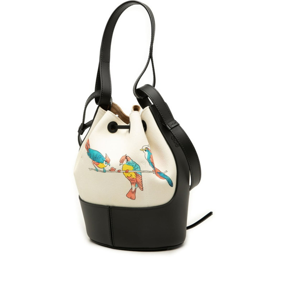 Loewe Black Ivory Multi-Color Canvas Leather Shoulder Bag (Pre-Owned)