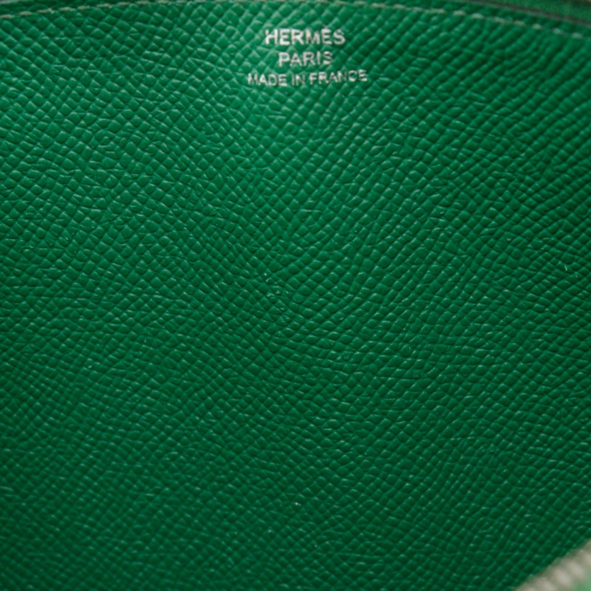 Hermes Black Green Epsom Leather Clutch Bag (Pre-Owned)
