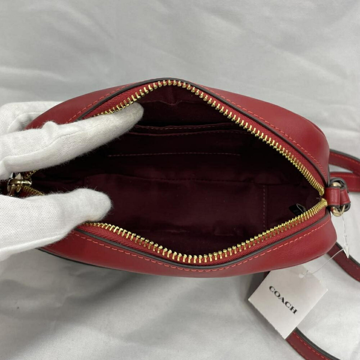 Coach Brown Red Color Signature Line Shoulder Bag (Pre-Owned)